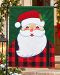 Magnolia Garden Flag Santa
