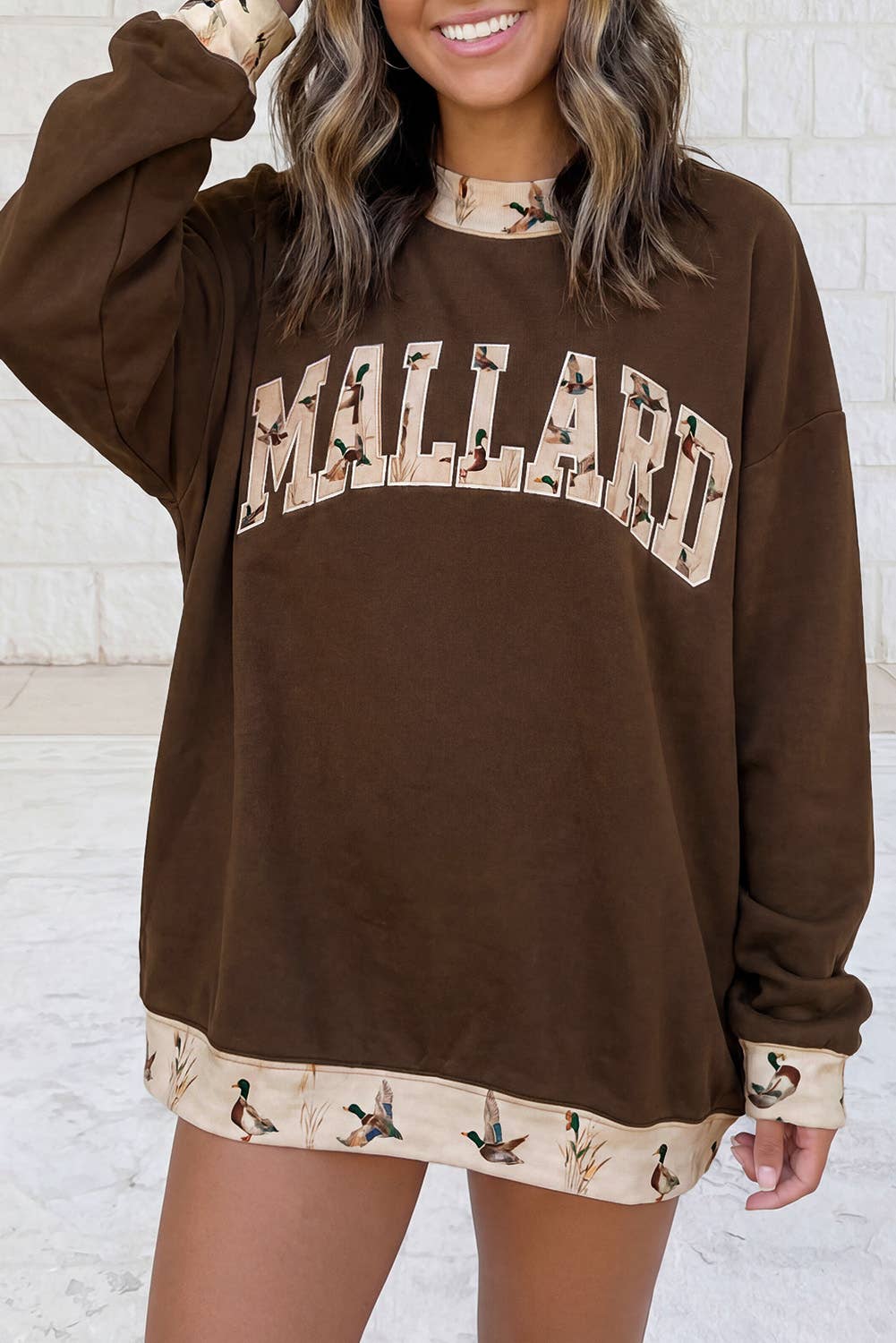 Mallard Print Mock Neck