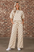 White Polka Dot Pants Set
