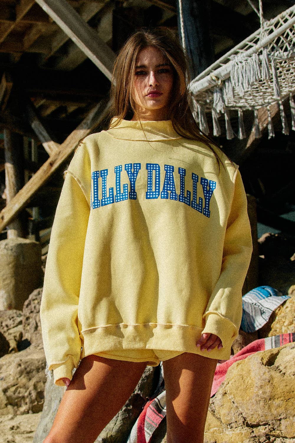Bucket List DILLYDALLY2 Reversible Mockneck Sweatshirt