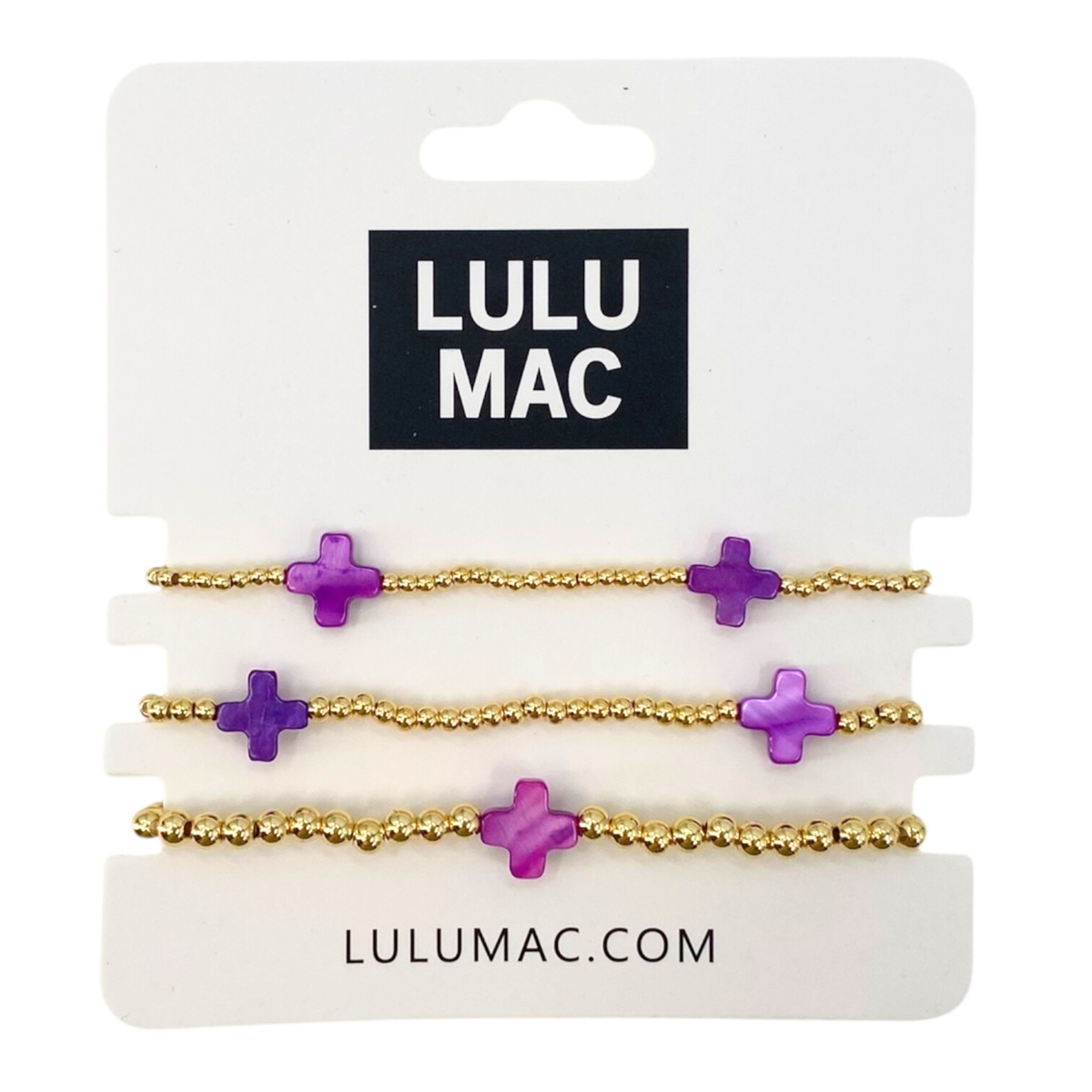 Lulu Mac Purple Cross Bracelet