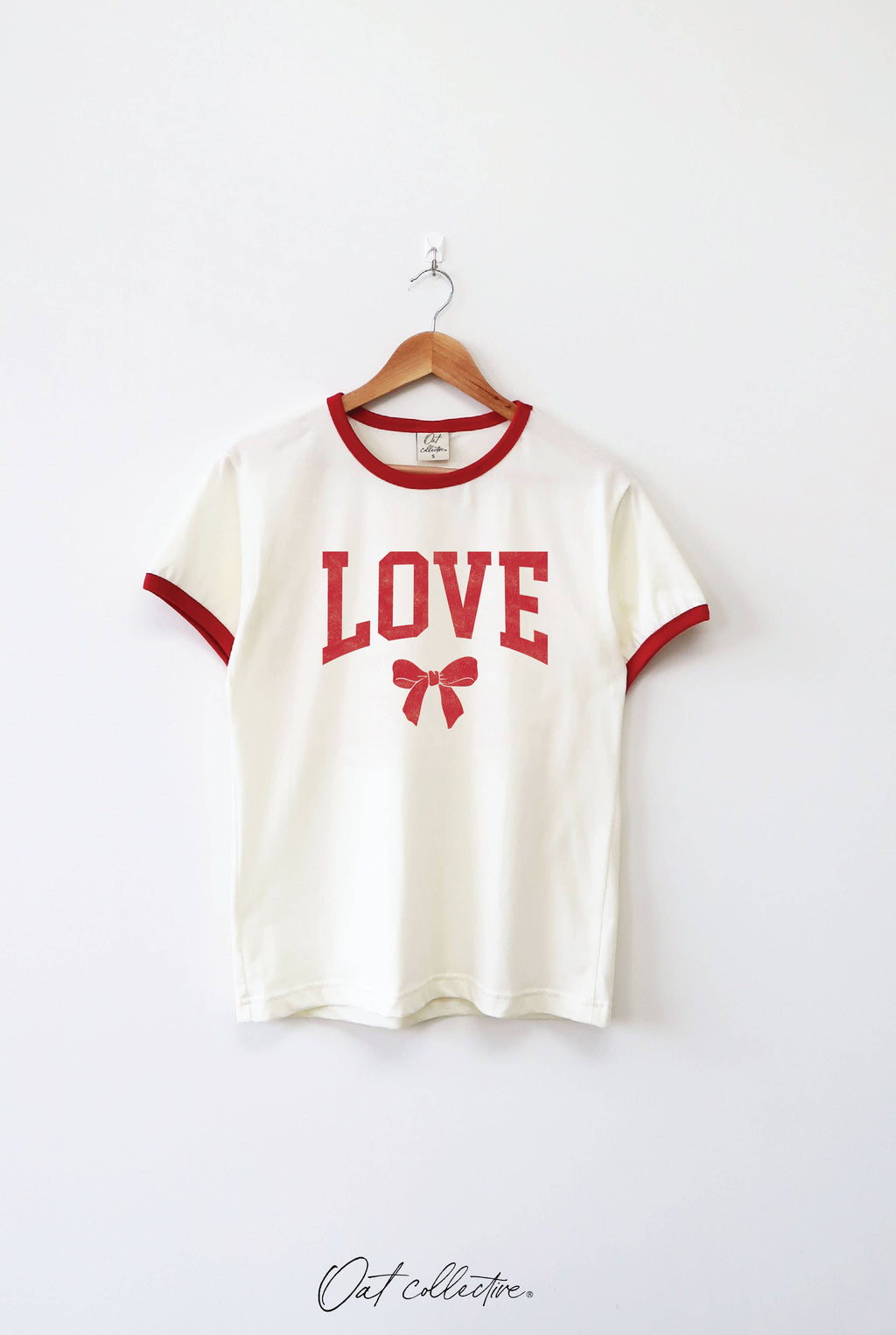 LOVE BOW Ringer Graphic T-Shirt