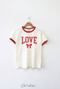 LOVE BOW Ringer Graphic T-Shirt