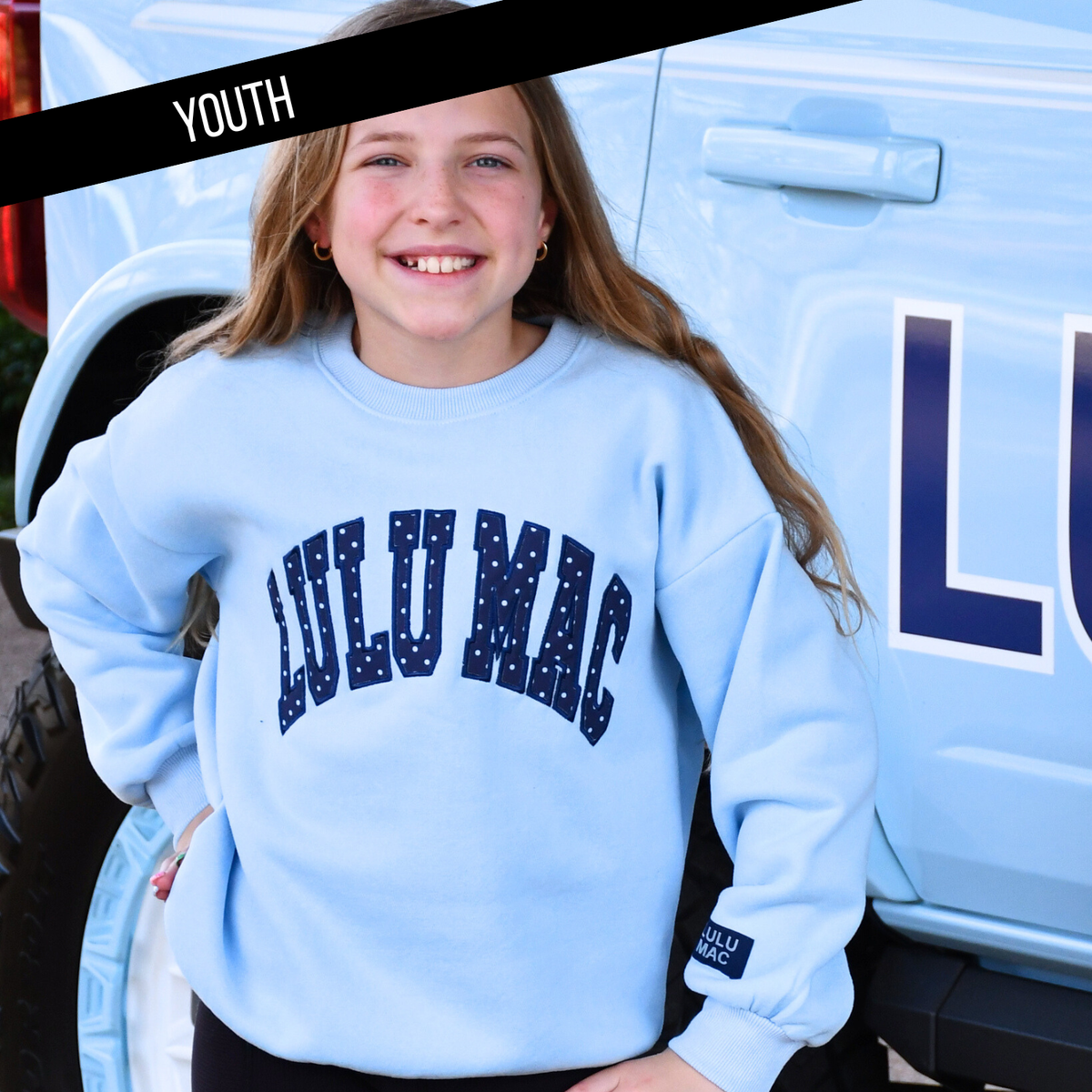 Lulu Mac Kids Blue Polka Dot Crewneck