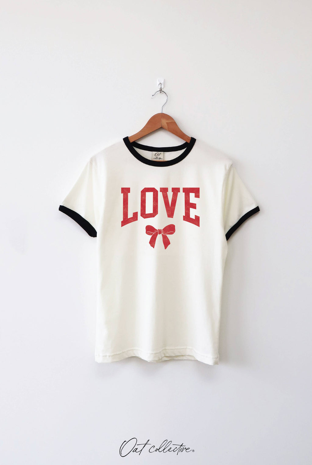 LOVE BOW Ringer Graphic T-Shirt