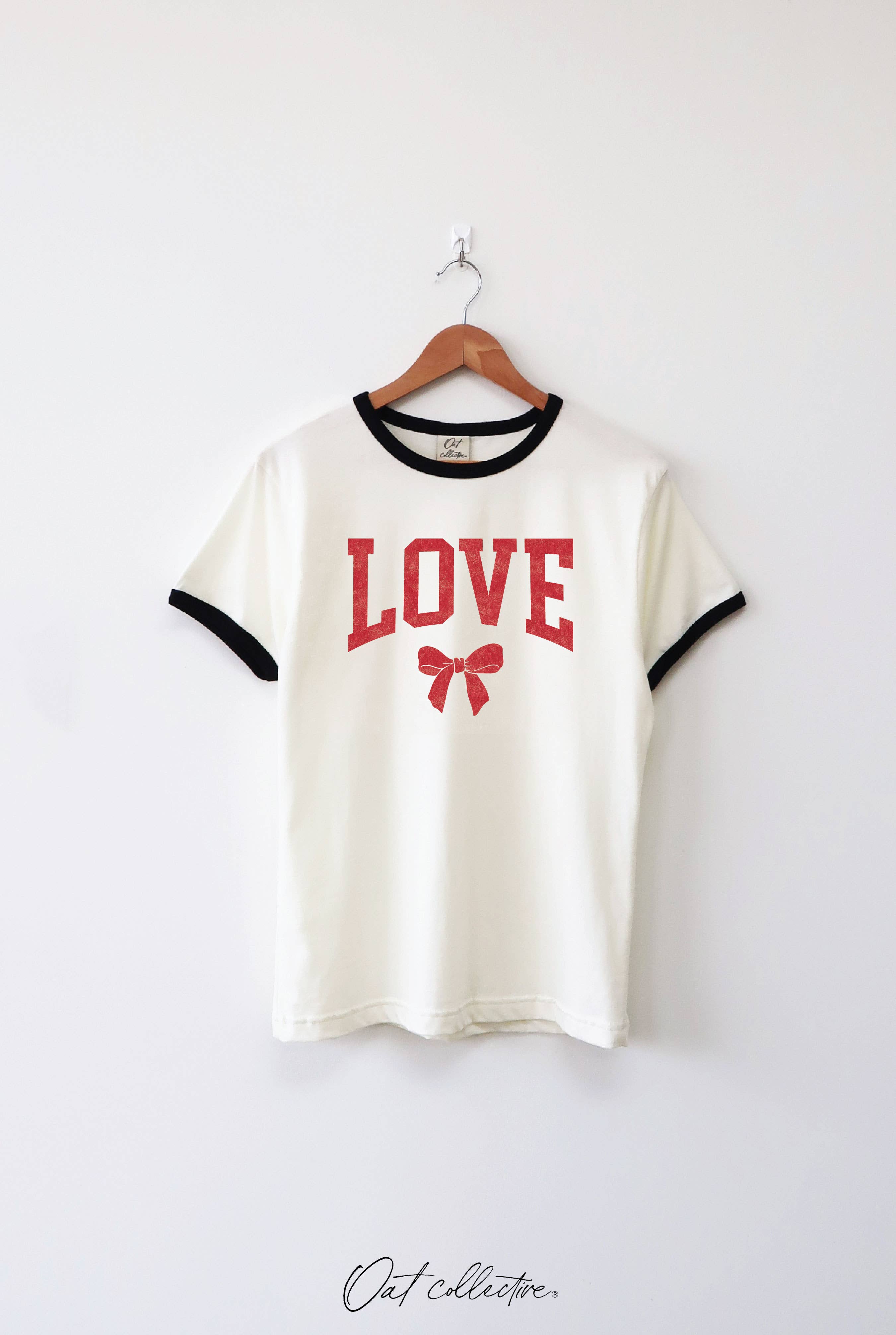LOVE BOW Ringer Graphic T-Shirt
