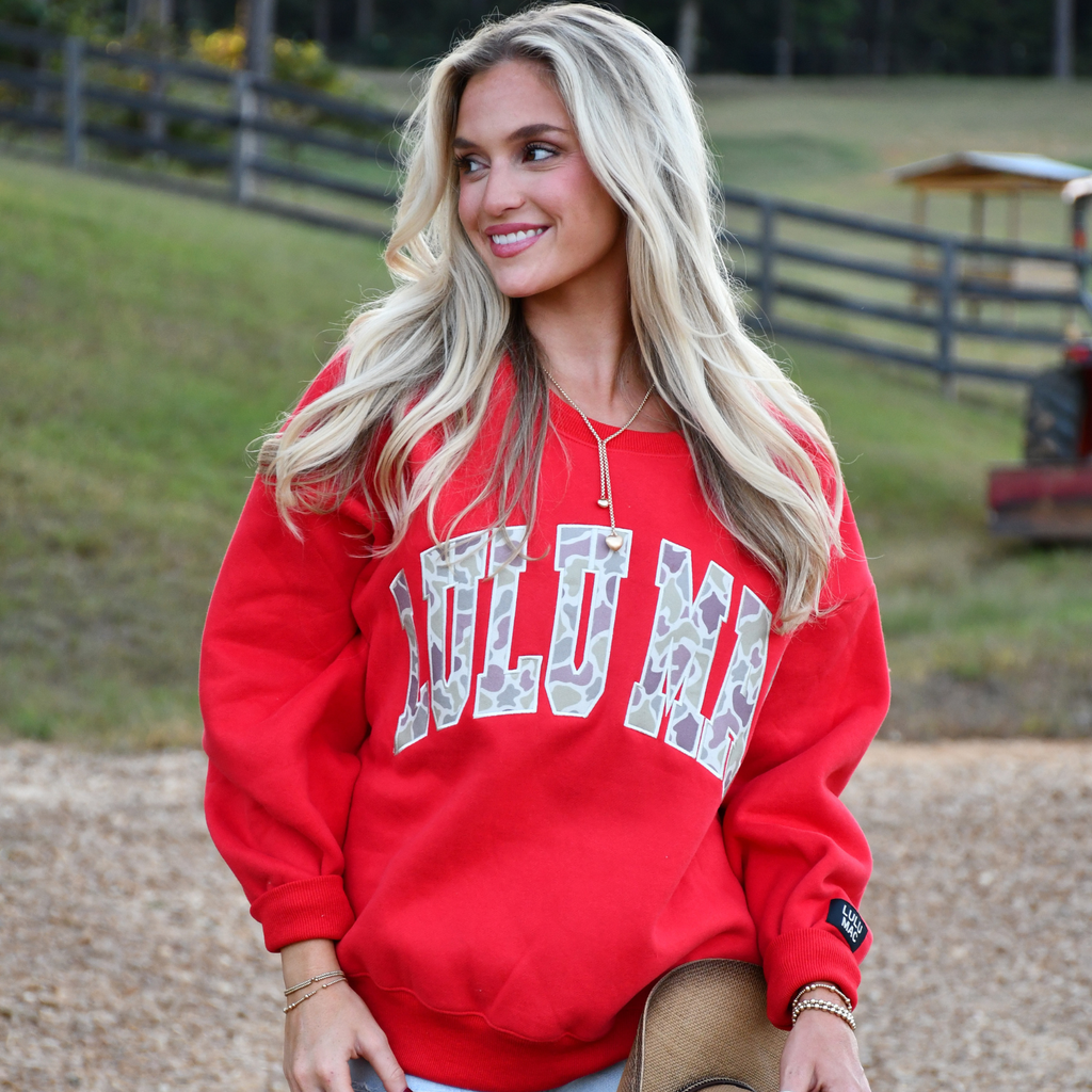 Lulu Mac Red Camo Crewneck