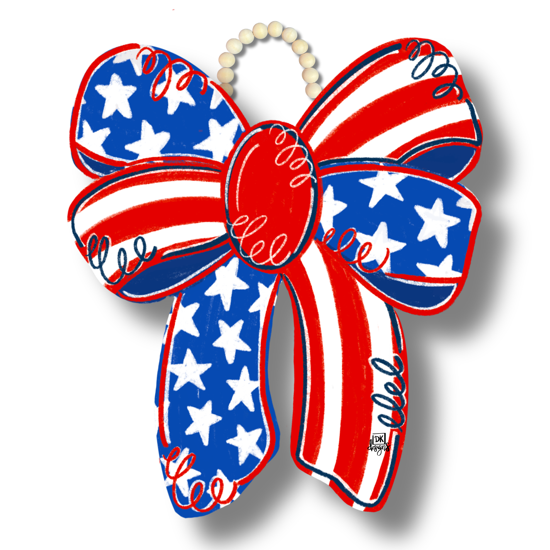 DK Design Patriotic Bow Door Hanger