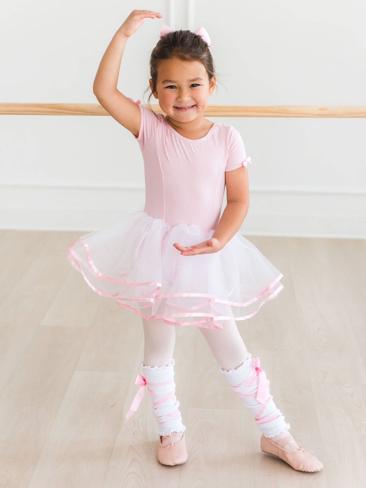 RuffleButts Girls Pink Tutu Leotard