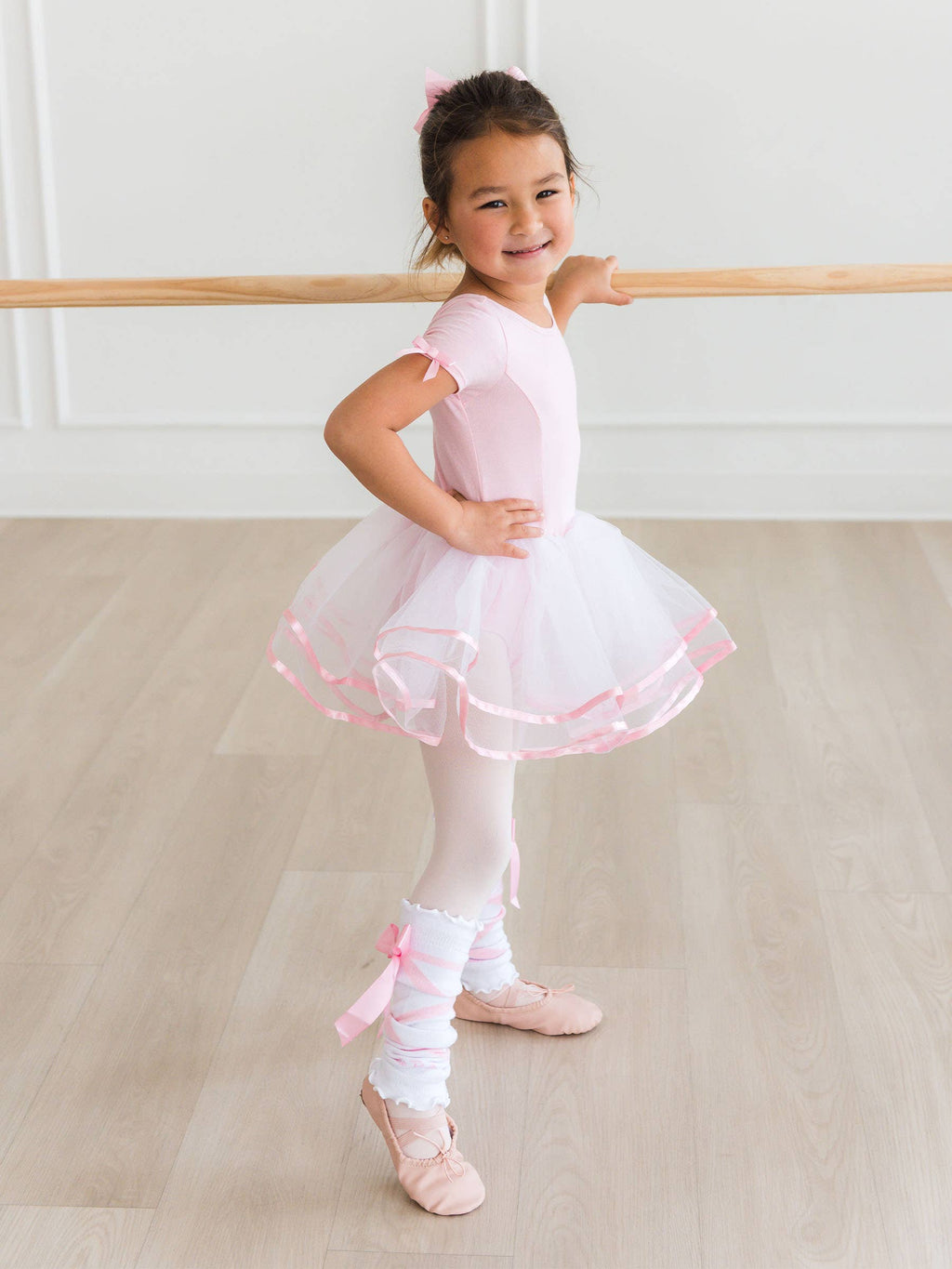RuffleButts Girls Pink Tutu Leotard
