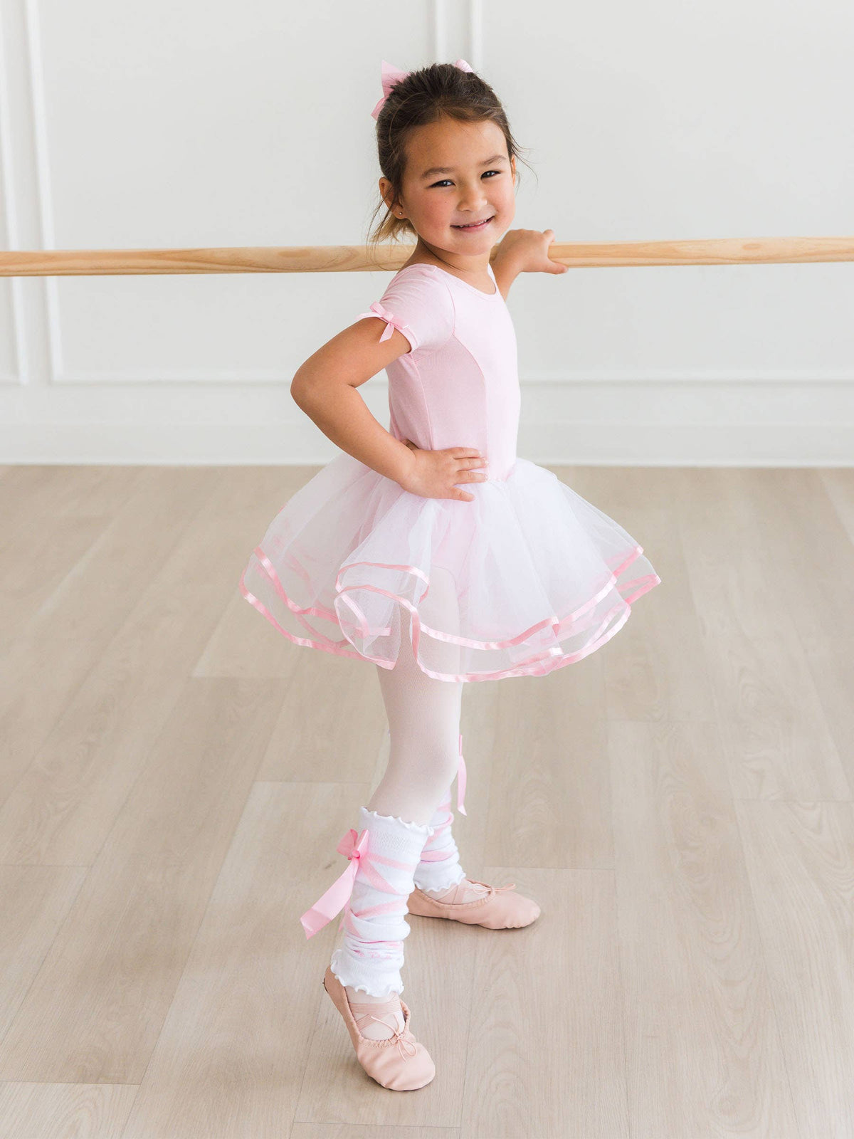RuffleButts Girls Pink Tutu Leotard