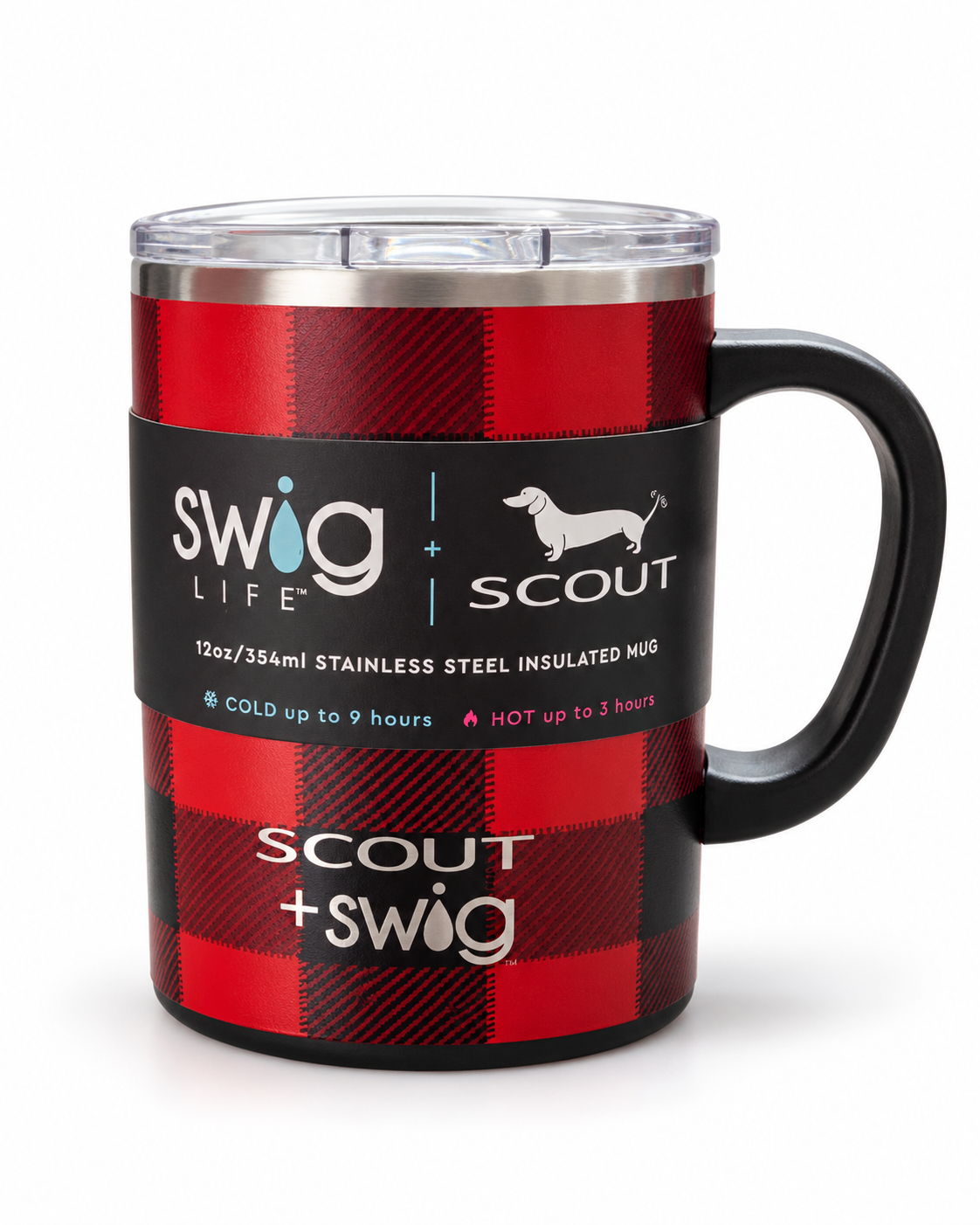 Swig x scout Buffalo plaid 12 oz mug