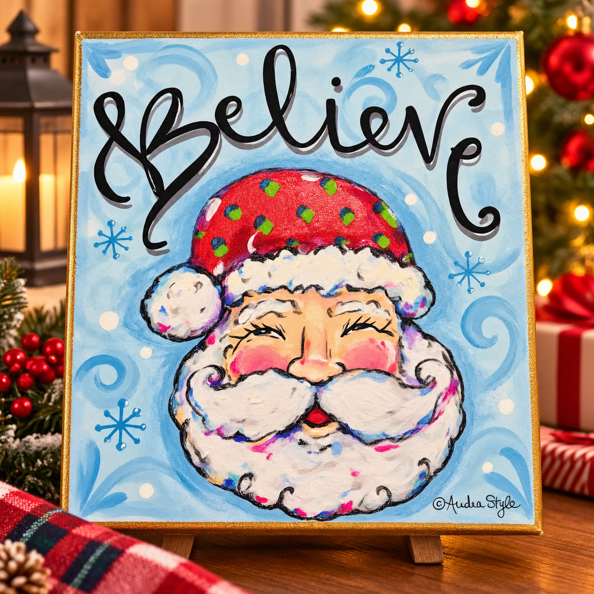Audra Style Believe Santa Canvas