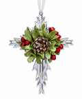 Mistletoe Crystal Cross Ornament