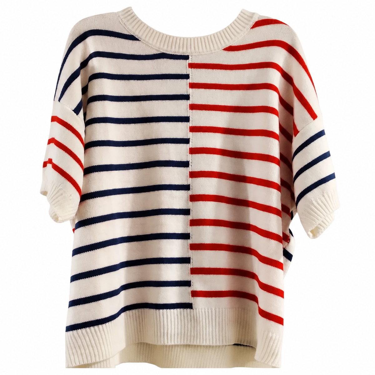 Haptics Red, White and Blue Striped Knit Top