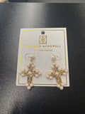 Michelle McDowell Rhea Pearl Cross Earrings