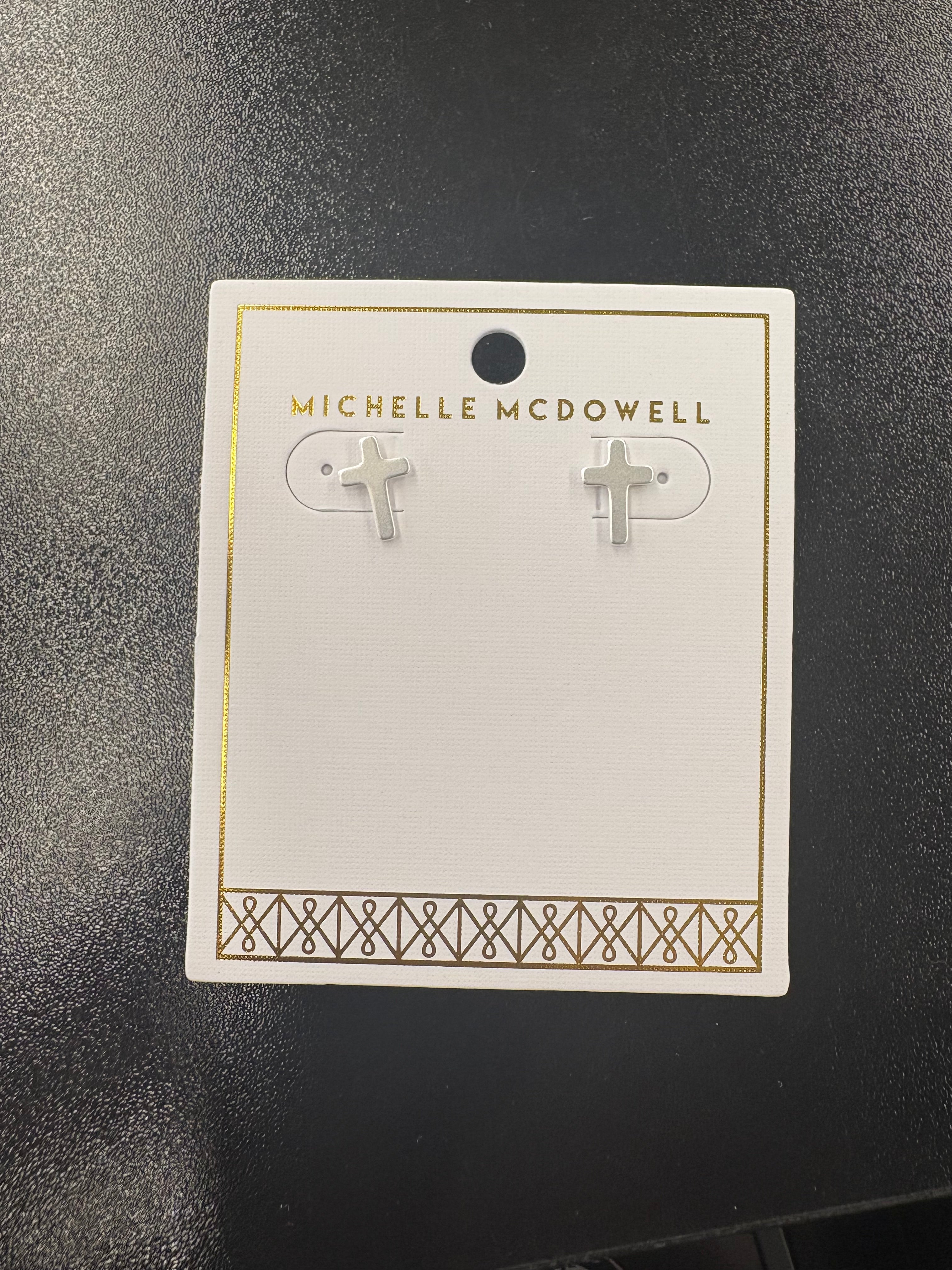 Michelle McDowell Emmett silver cross earrings