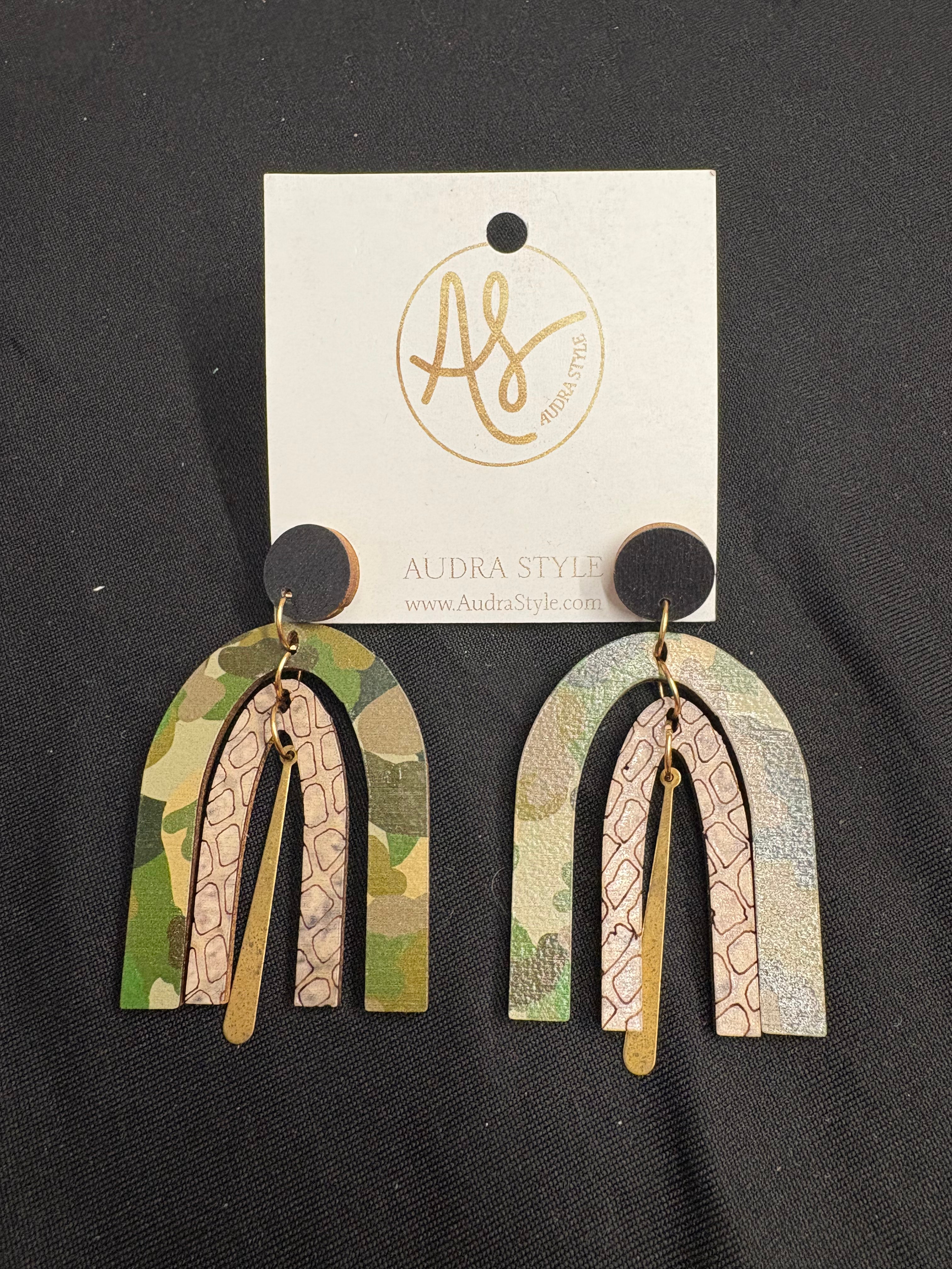 Audra Style Camo Dangle Earrings