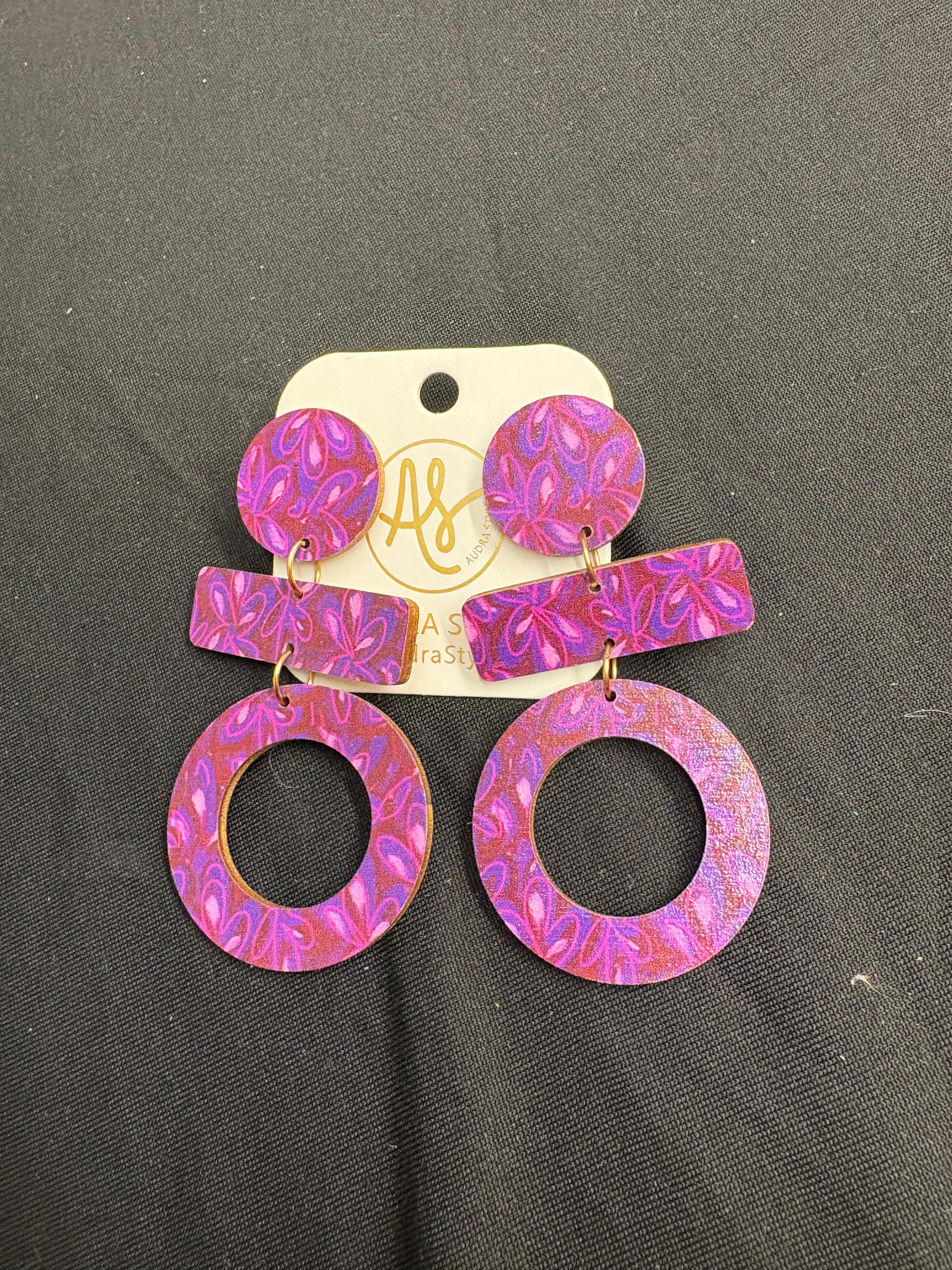 Audra Style Purple Dangle Earrings