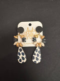 Audra Style Black, White and Gold Dangle Earrings