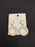 Canvas White Circle Drop Earrings