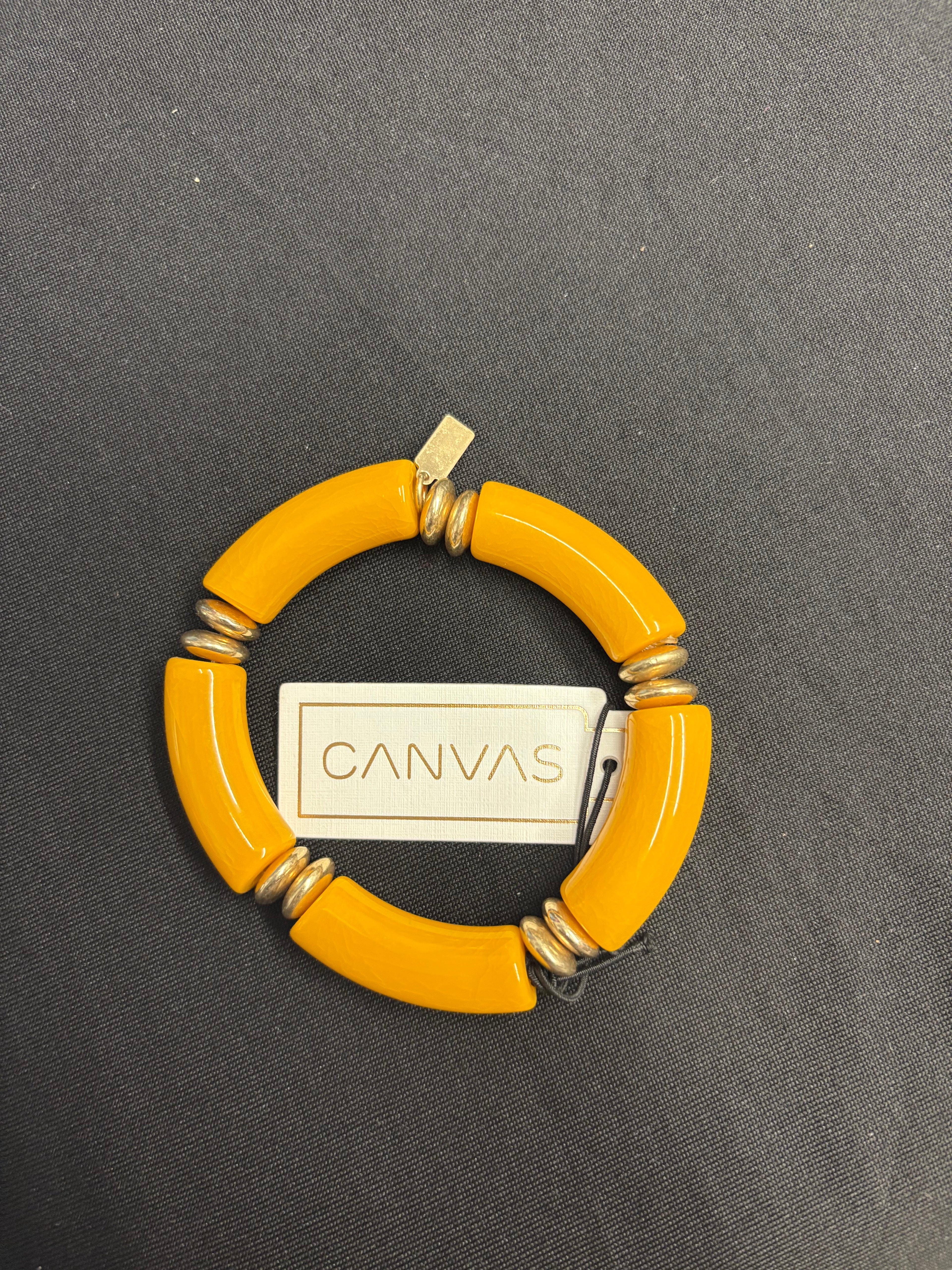 Canvas Resin Beaded Stretch Bracelet