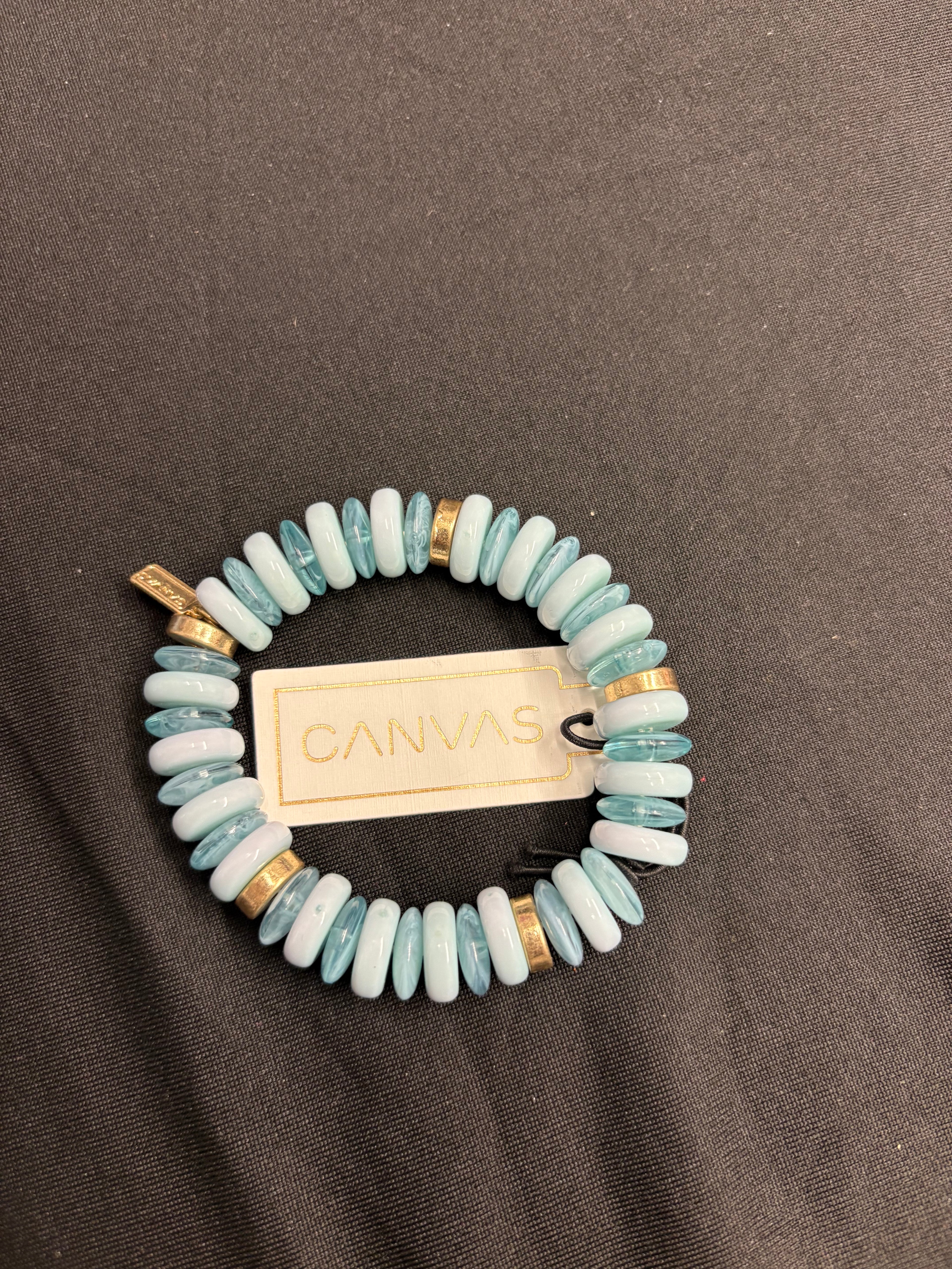 Canvas flat resin gold and colored beaded bracelets