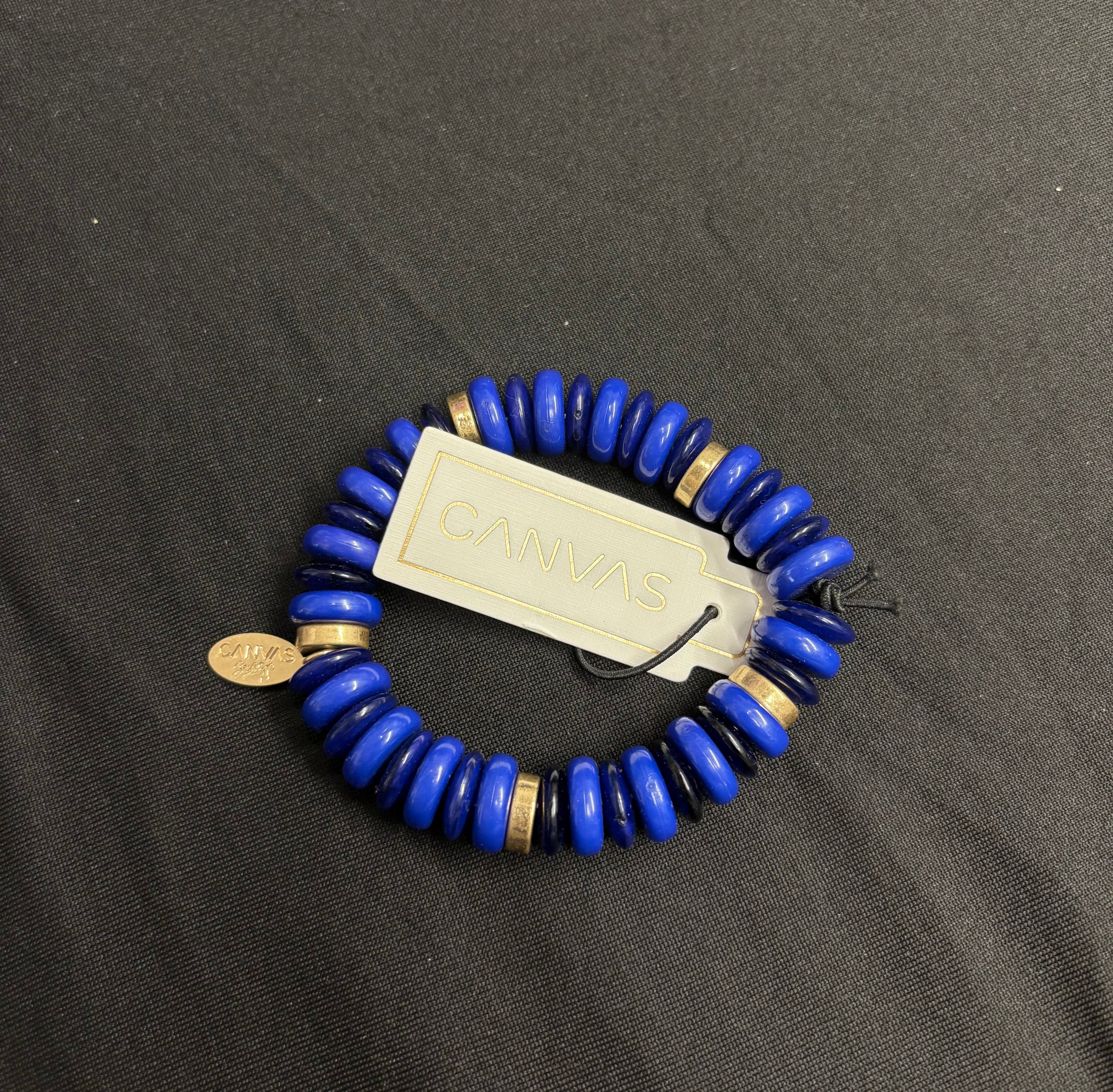 Canvas flat resin gold and colored beaded bracelets