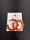 Canvas Enamel Hoops with Gems Red