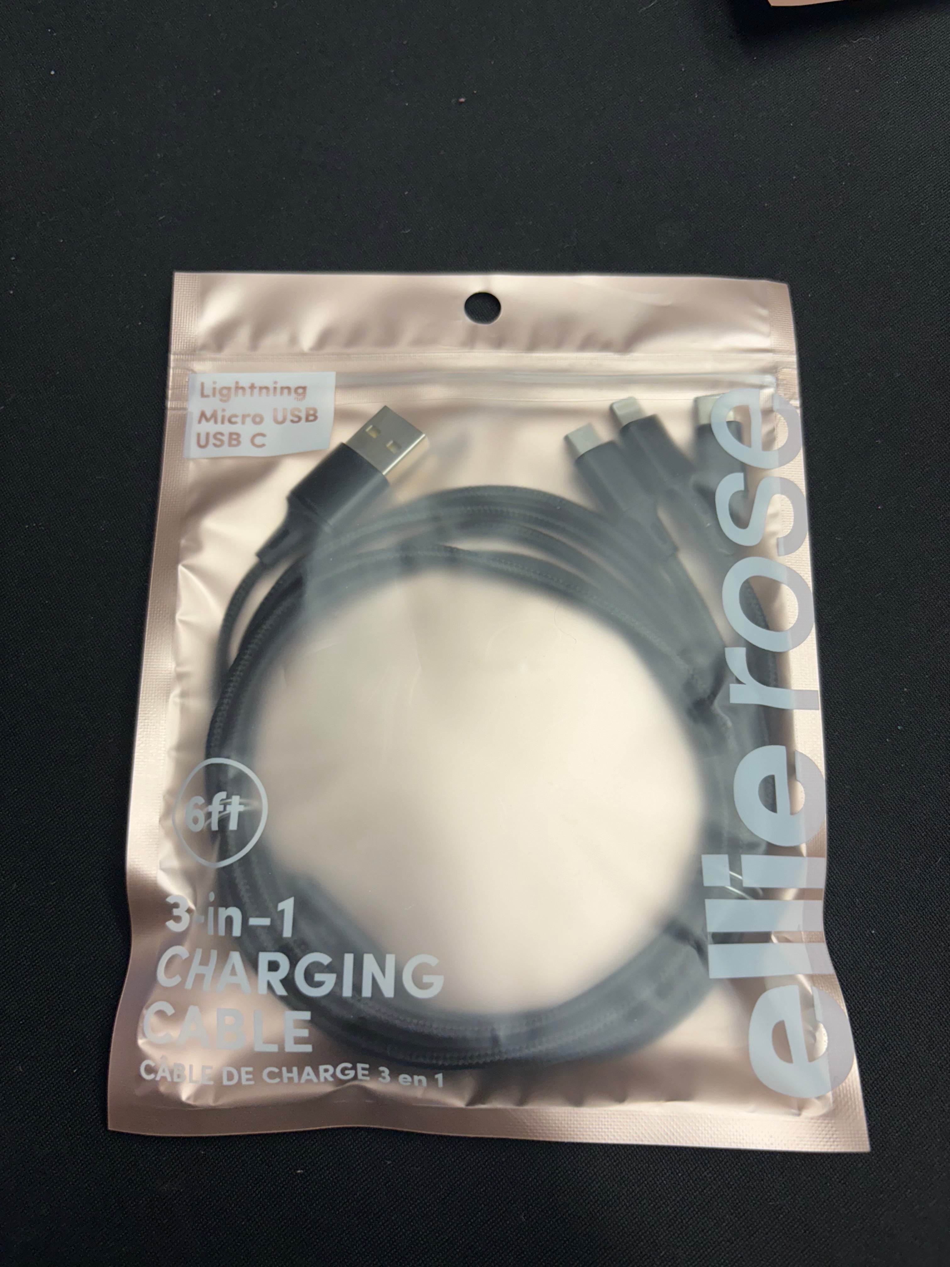 3-in-1 6ft charging cable