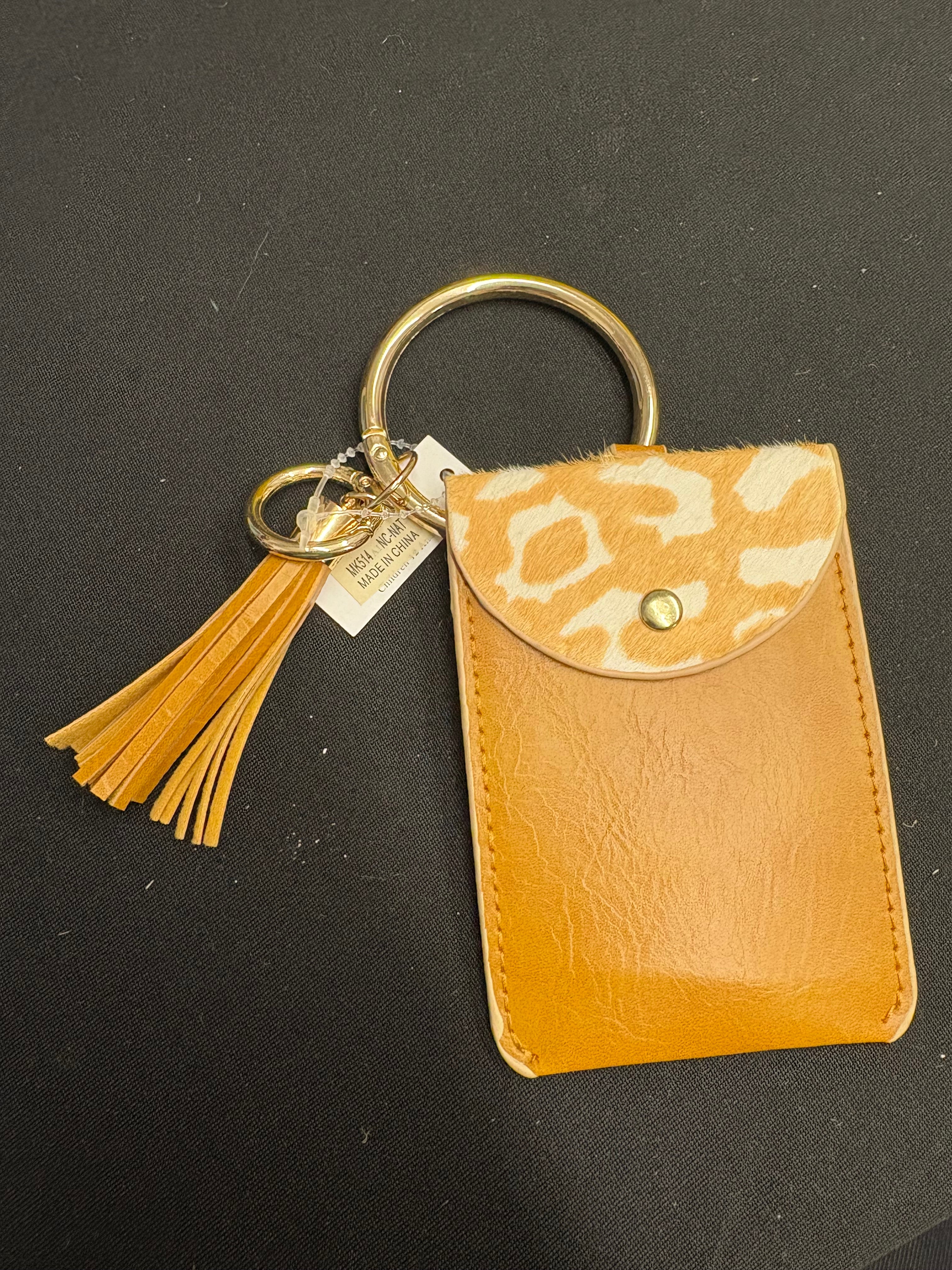 Fashion City card holder brown with key ring