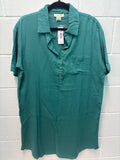 Simply Noelle Button Down Shirt Dress Teal