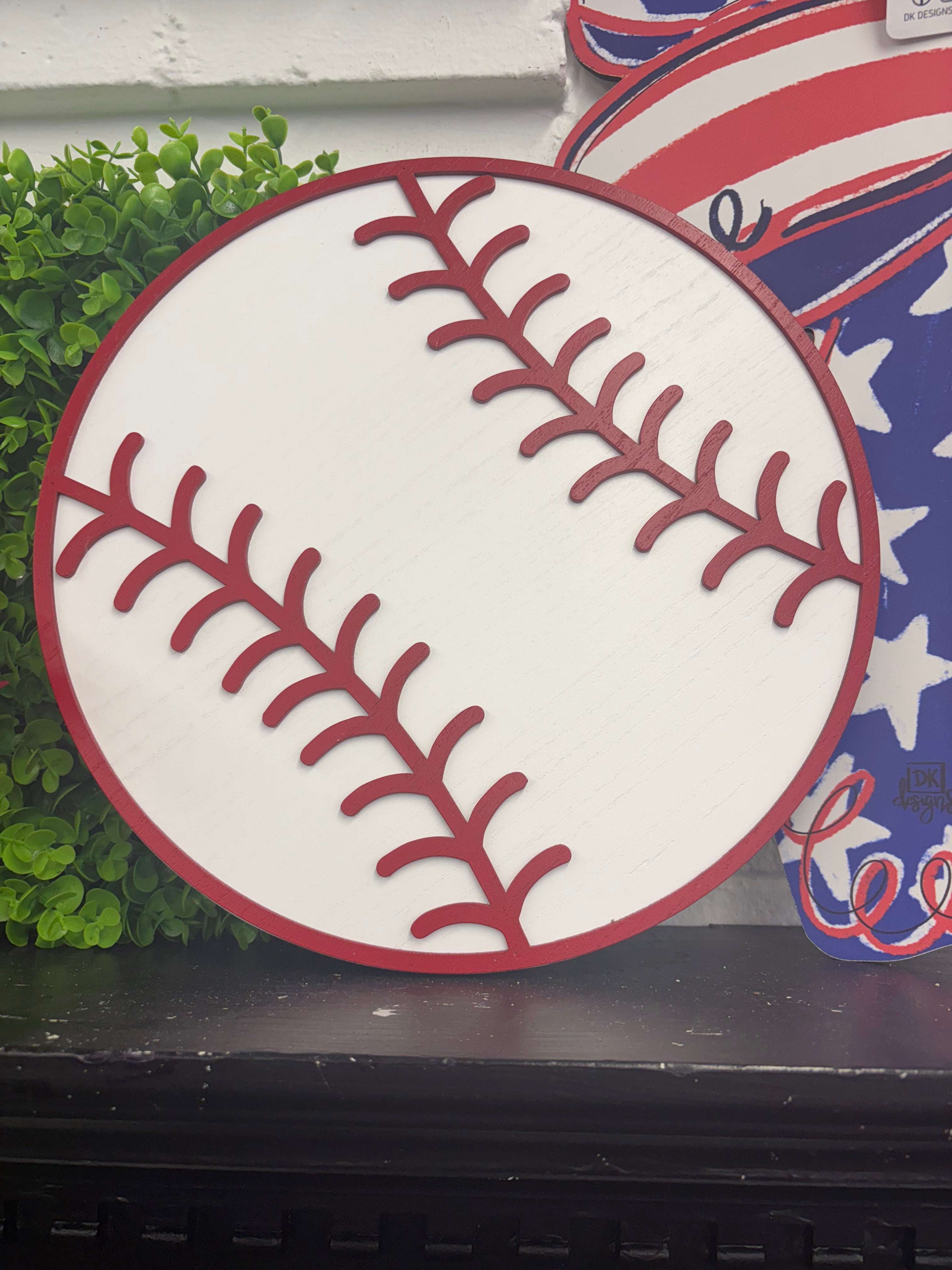 Ganz Blank Wooden Baseball Door Hanger