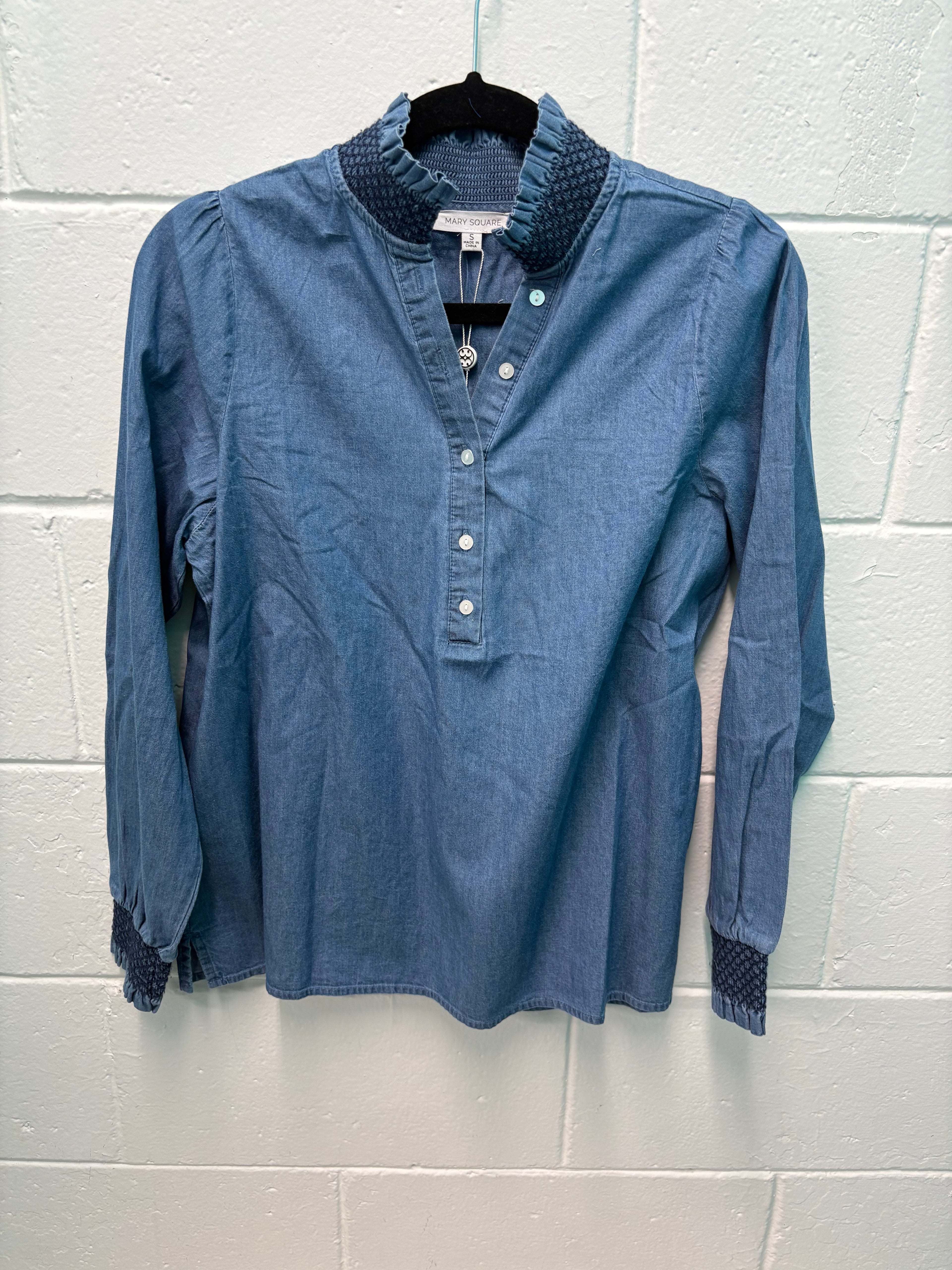 Mary Square Kimberly Chambray Top
