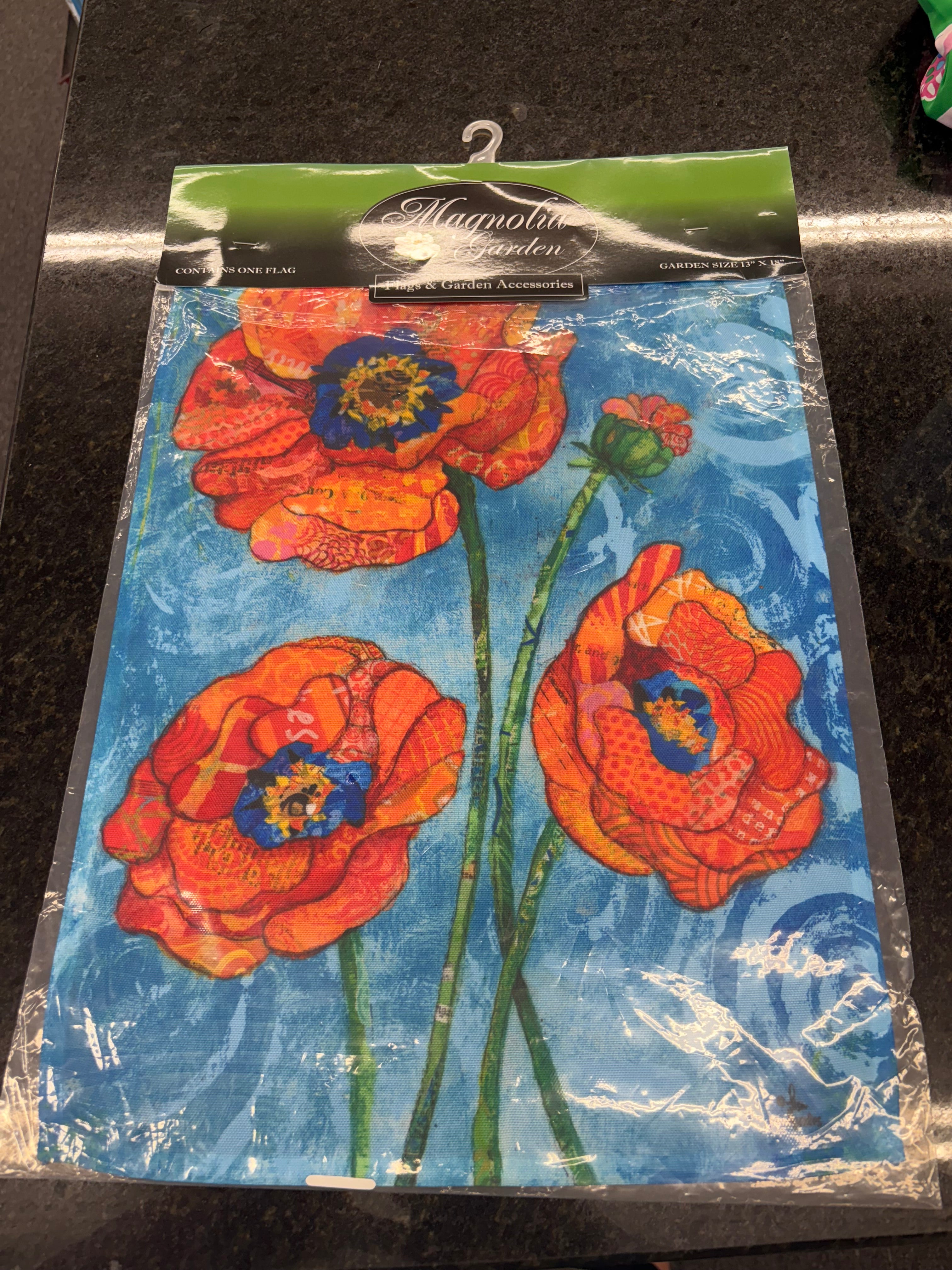 Magnolia Garden Poppy Garden Flag