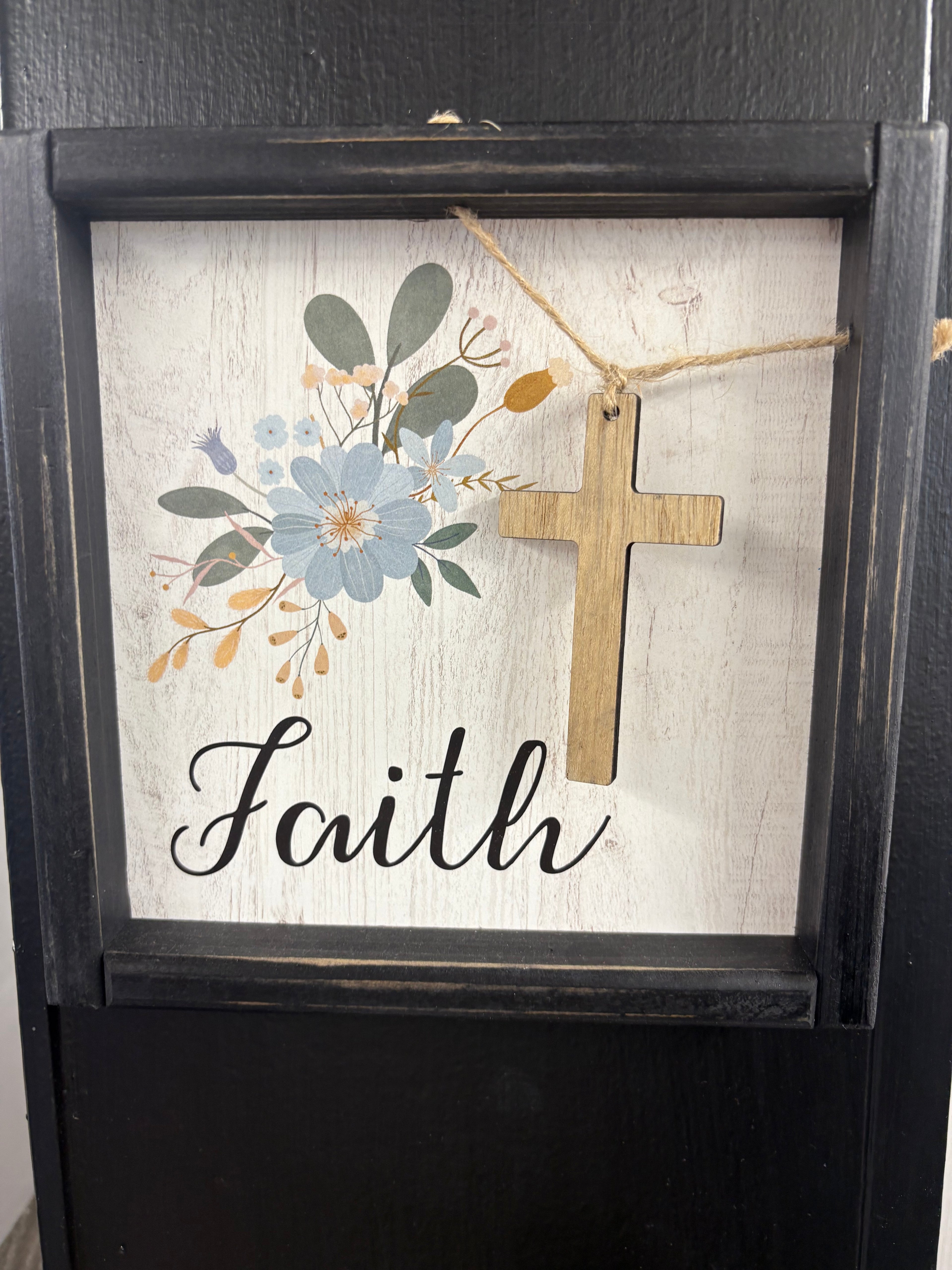 CBK Cross and Flowers Framed Art