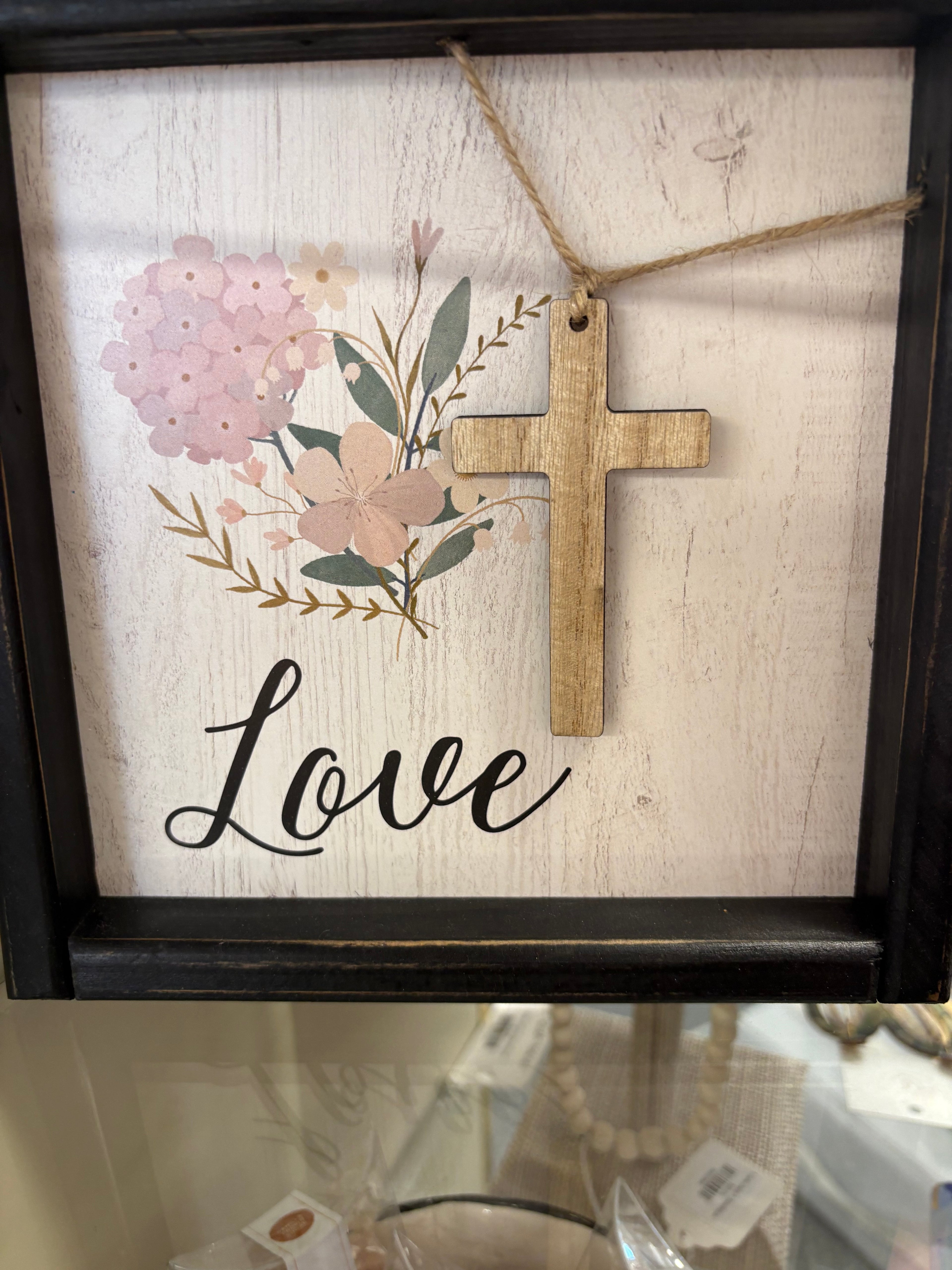 CBK Cross and Flowers Framed Art
