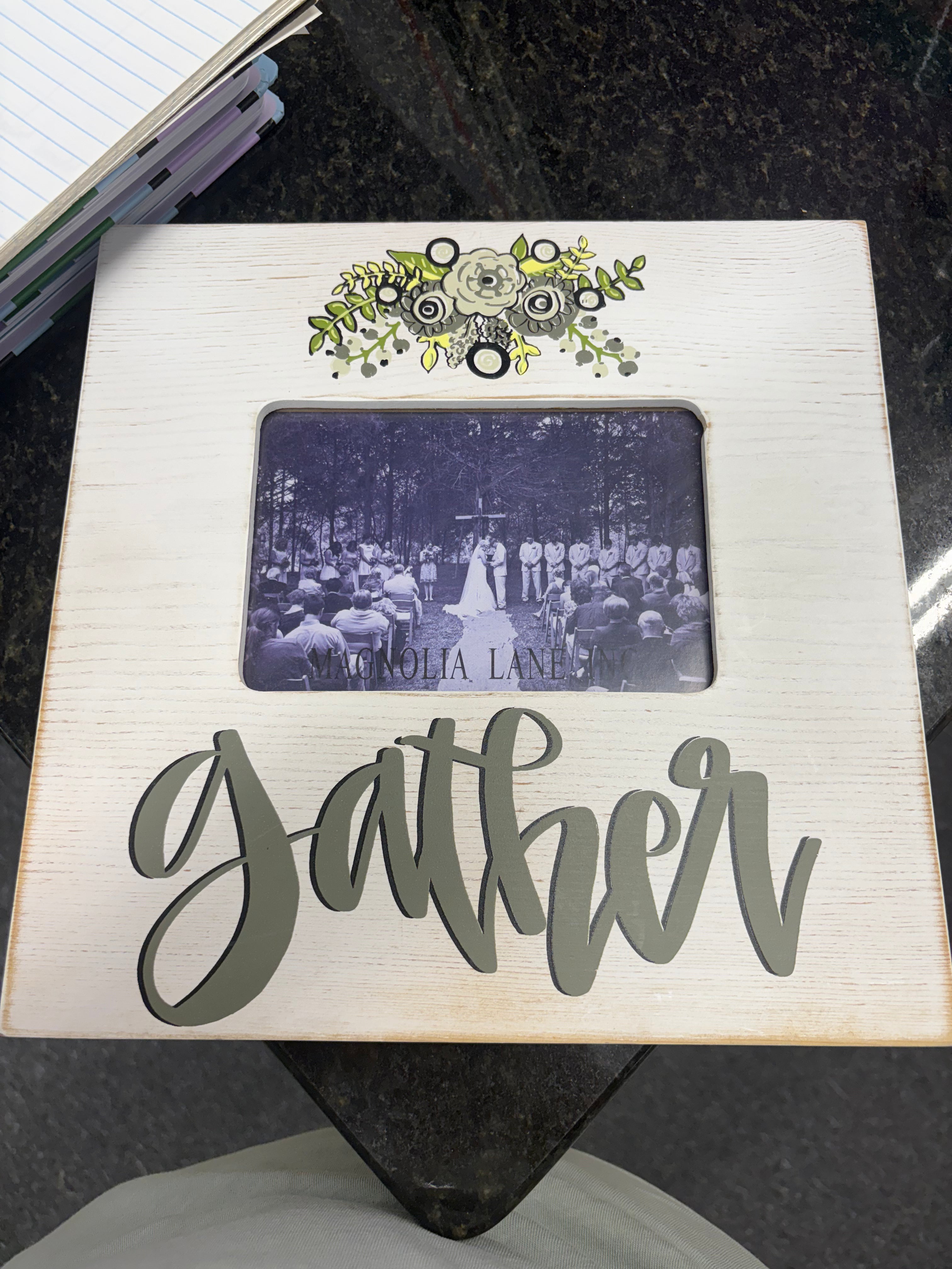 Magnolia Lane Gather w/ Flowers 4x6 photo frame