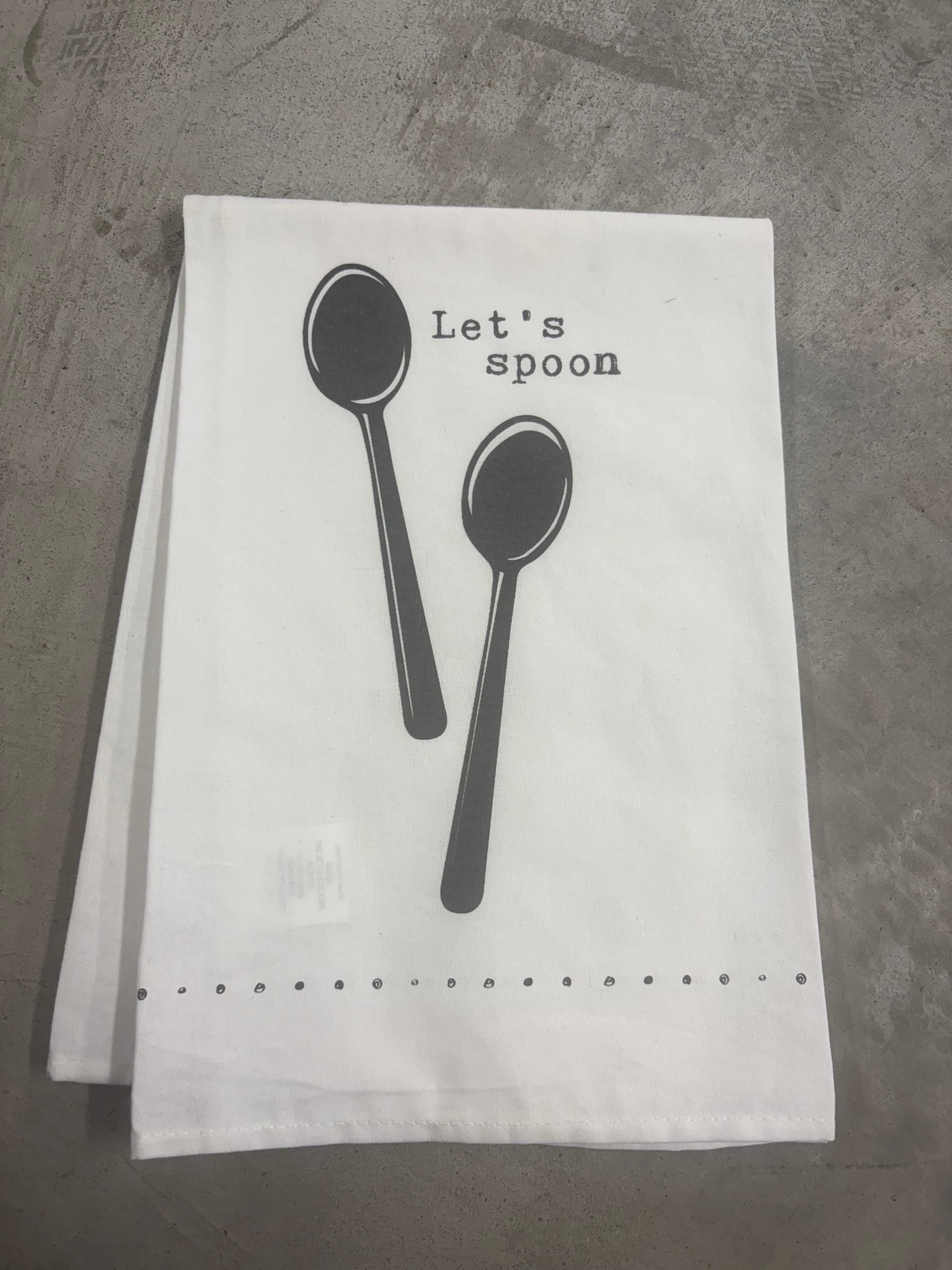 Ganz Let's Spoon Tea Towel