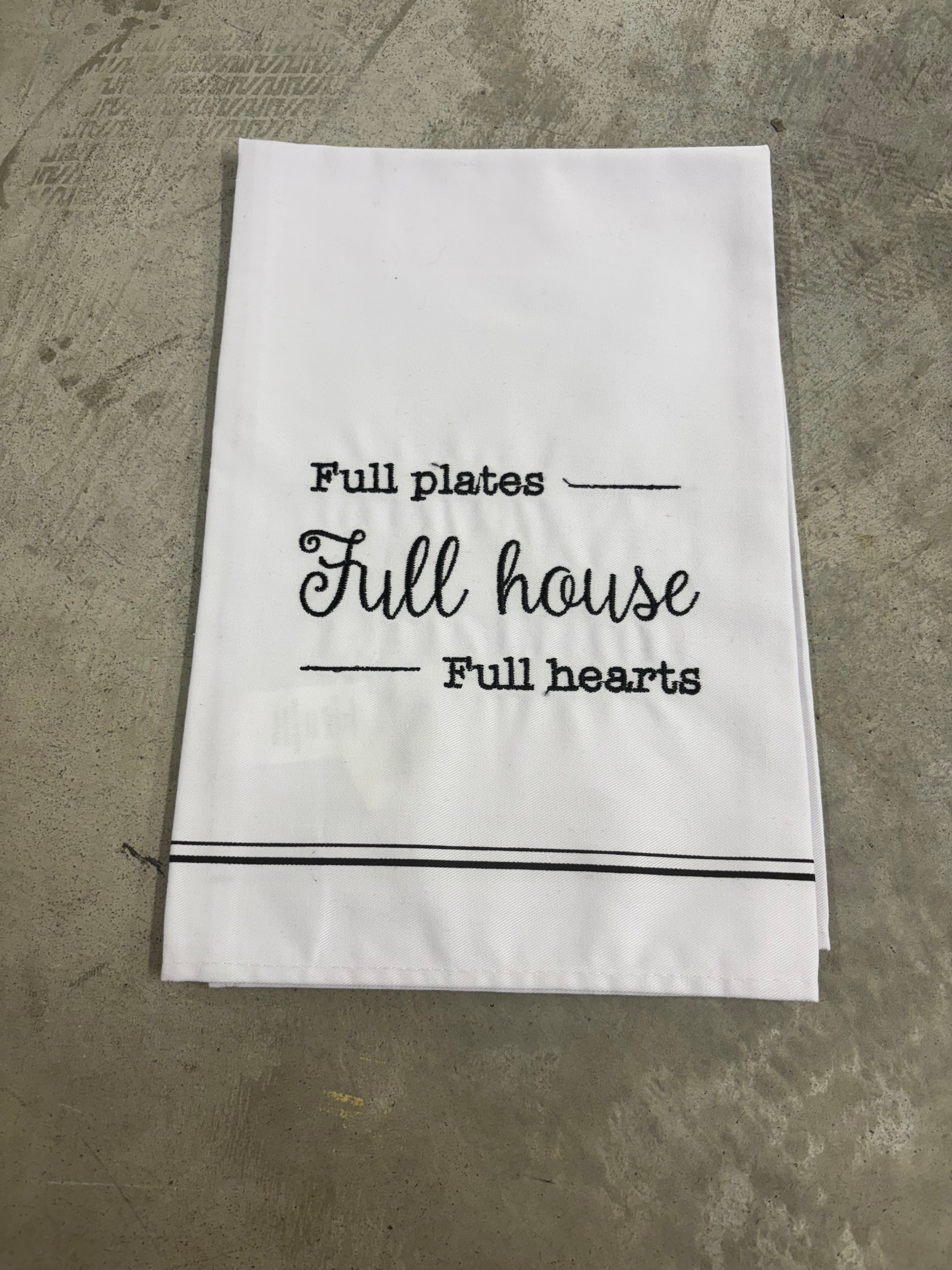 Ganz Full Plates Full House Full Hearts Tea Towel