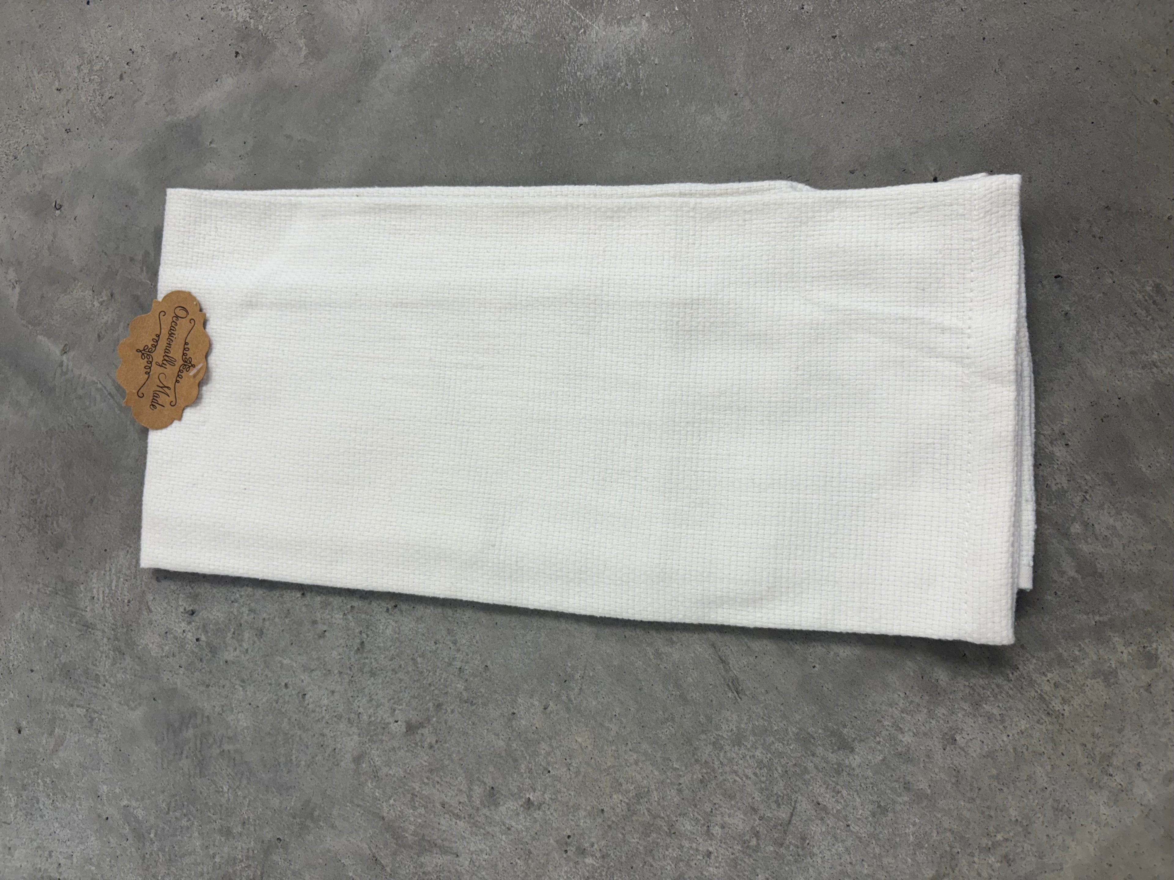 Occasionally Made White Cotton Tea Towel