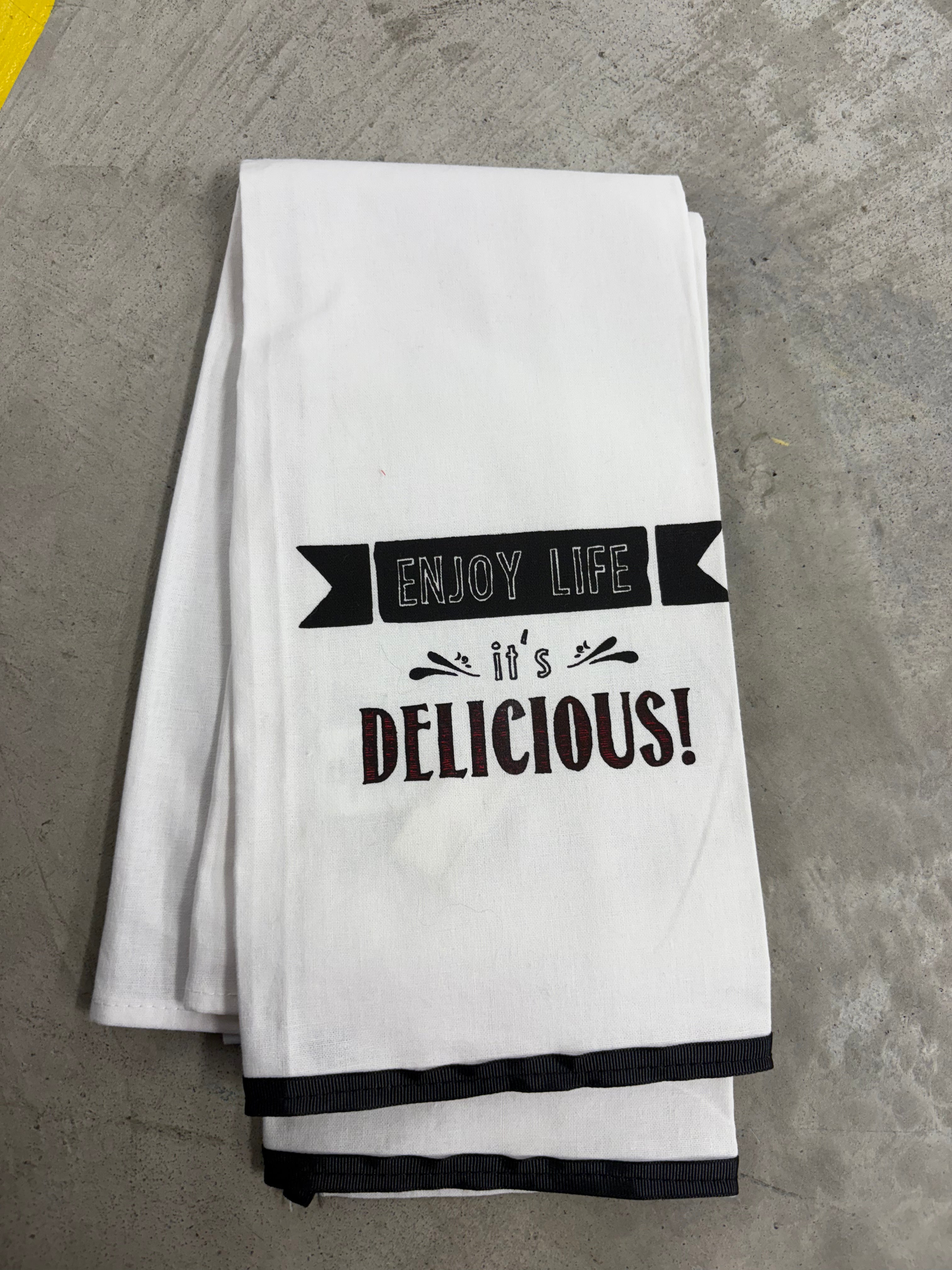 Ganz Enjoy Life It's Delicious Tea Towel