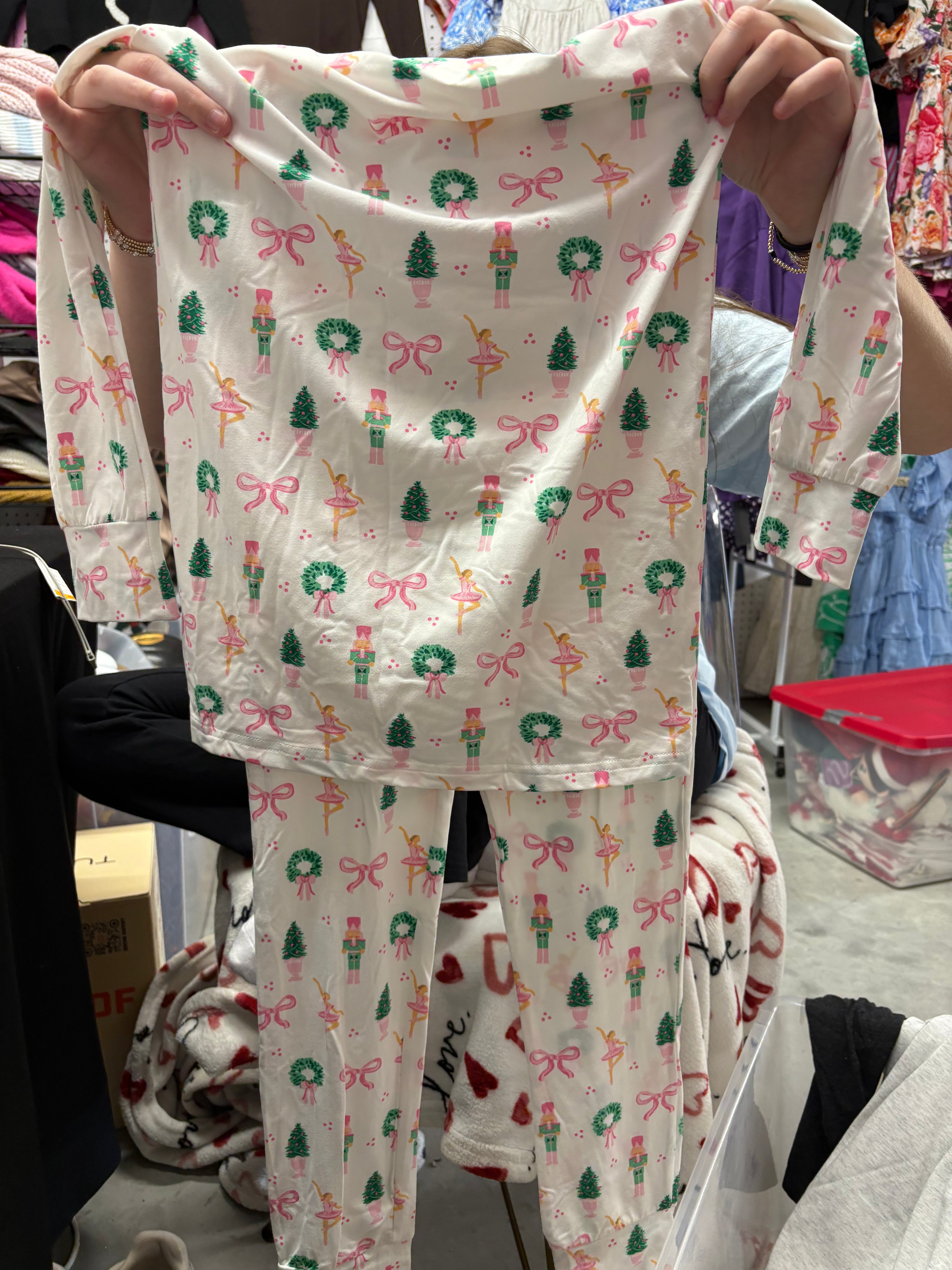 Mary Square sugar plums dreams kids pjs