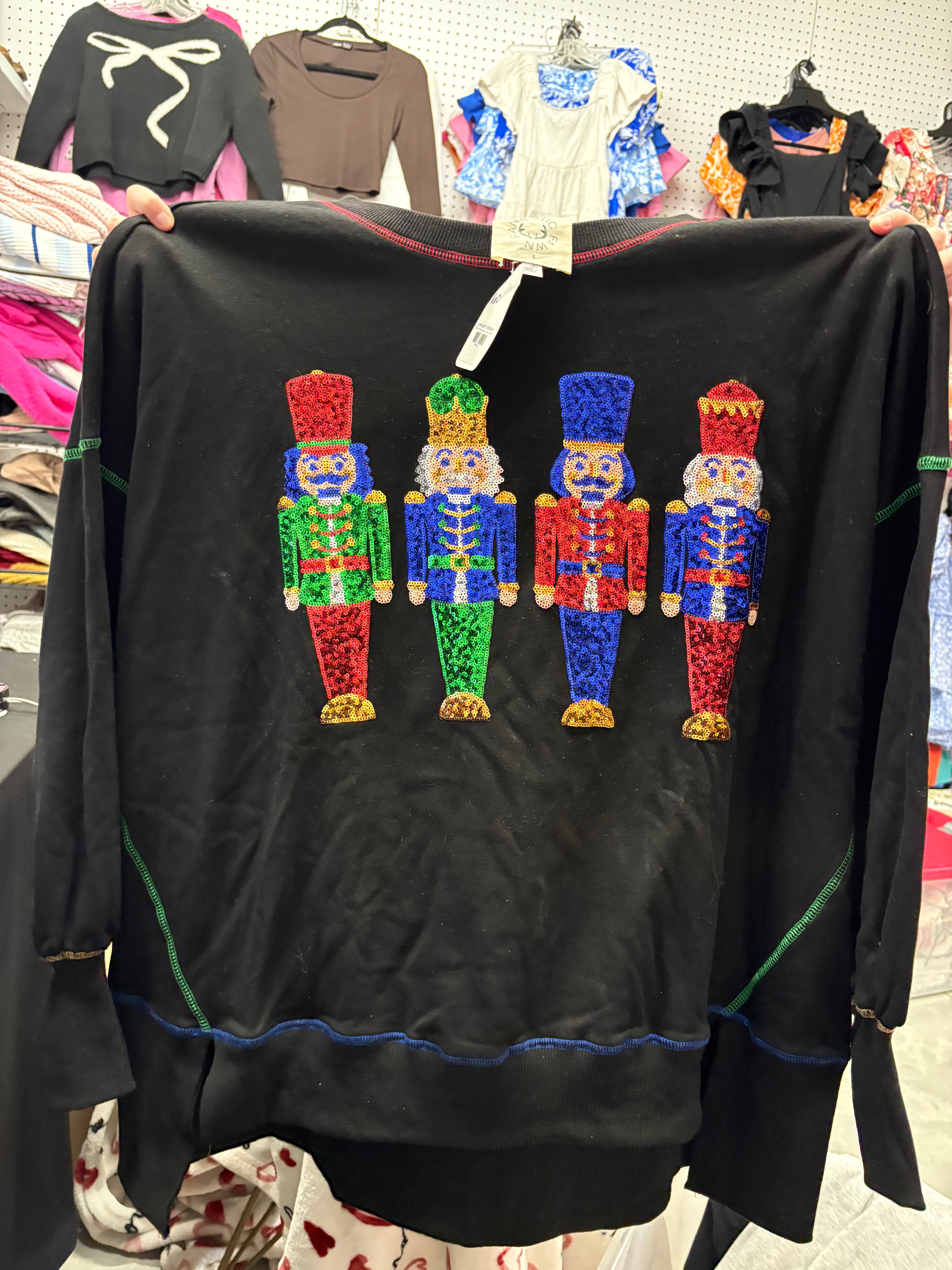Fantastic fawn 4 nutcrackers sweater