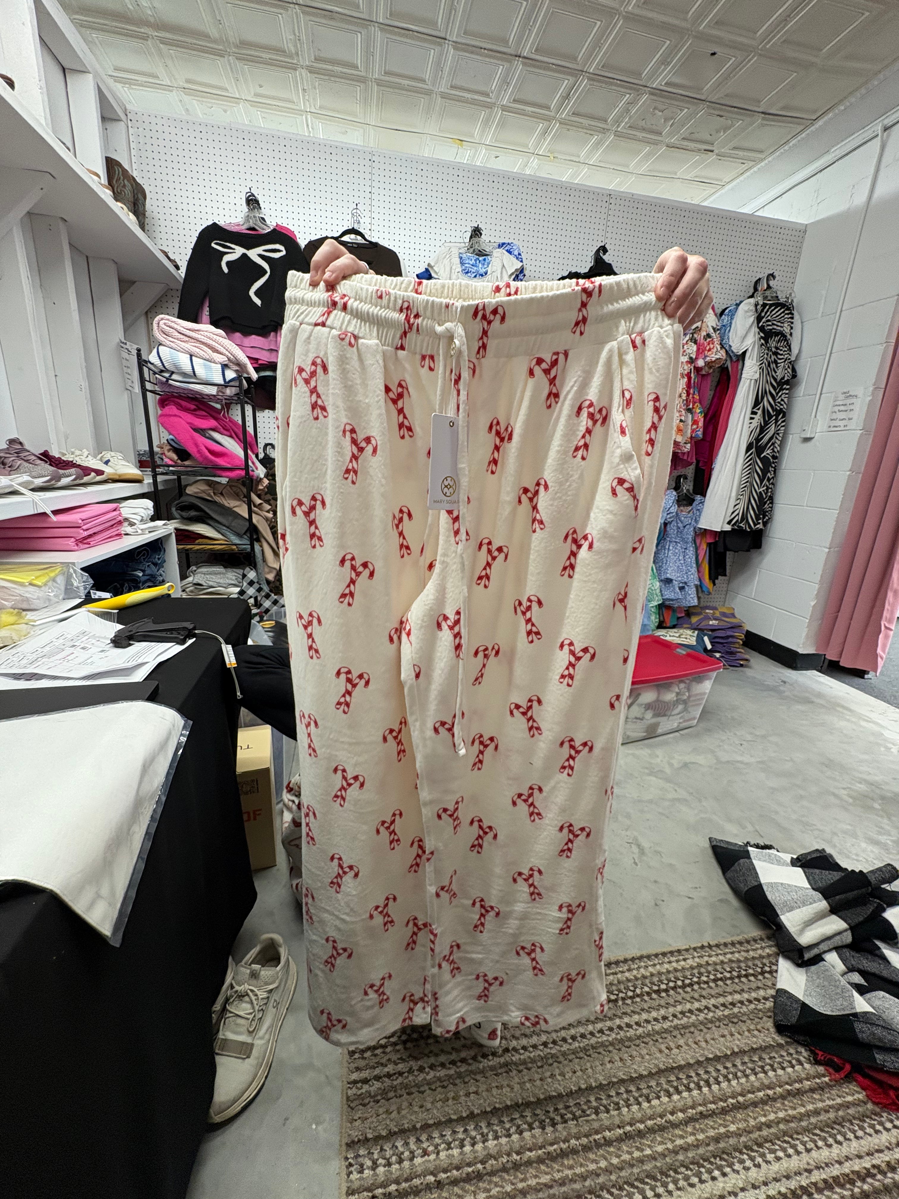Mary Square Candy Cane pj set pants