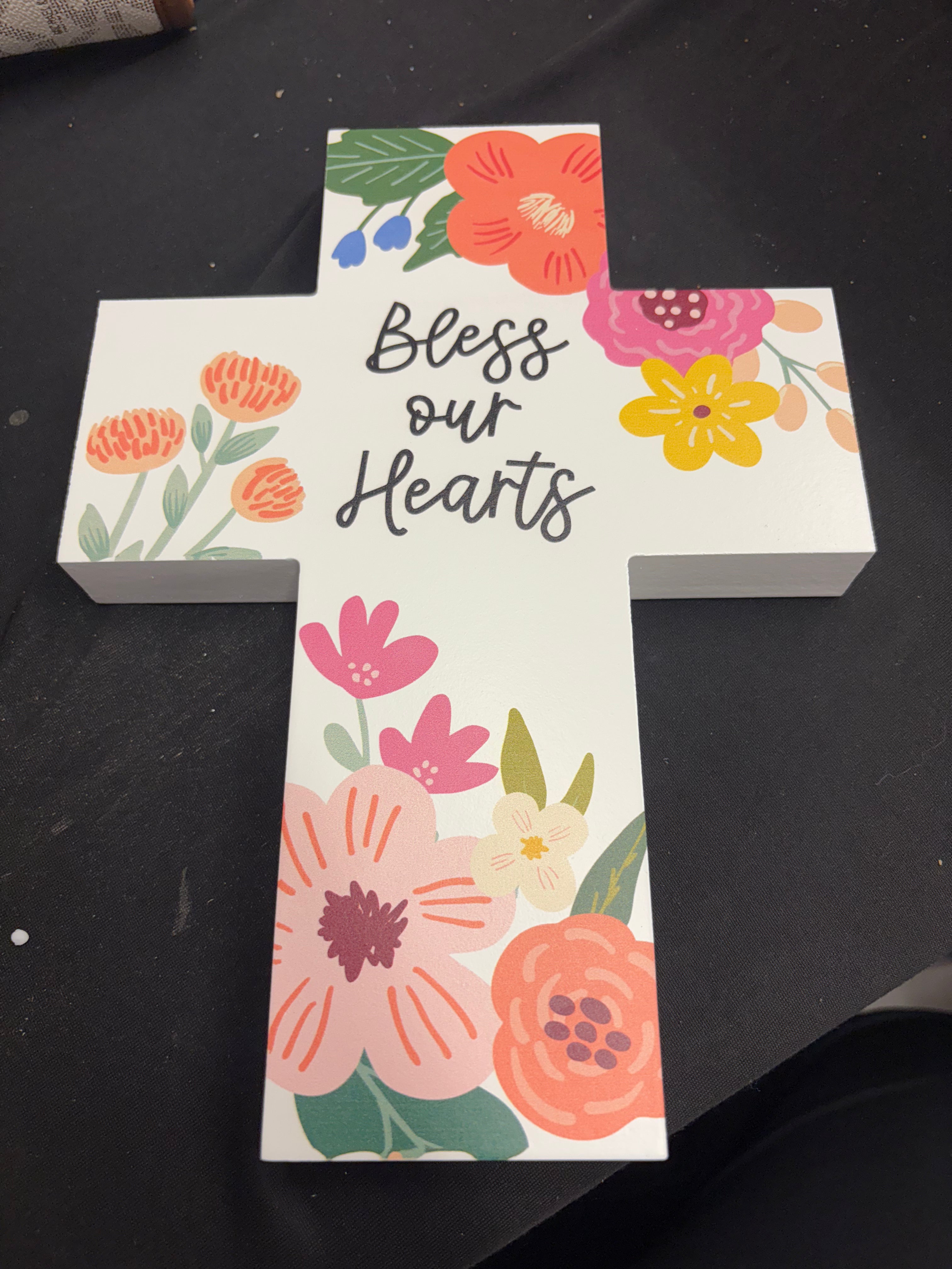 Ganz "bless our" floral  cross