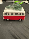 RV red/white with tree on top