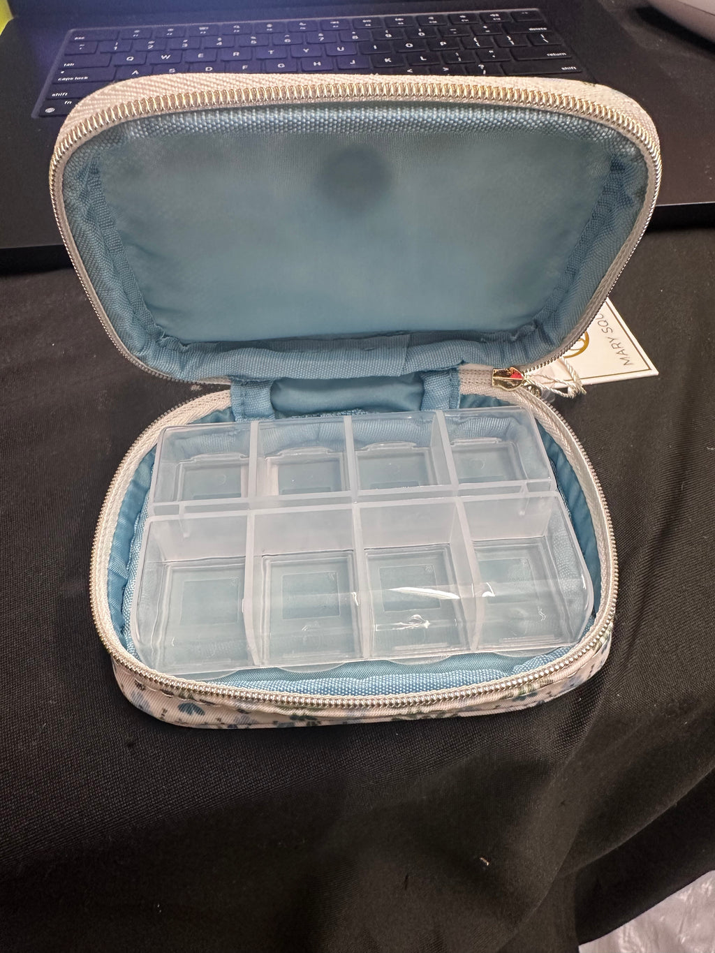Mary Square Blue & Pink Pill Organizer