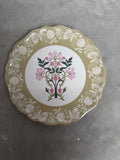 Ganz Green Floral Salad Plate 4pc Set