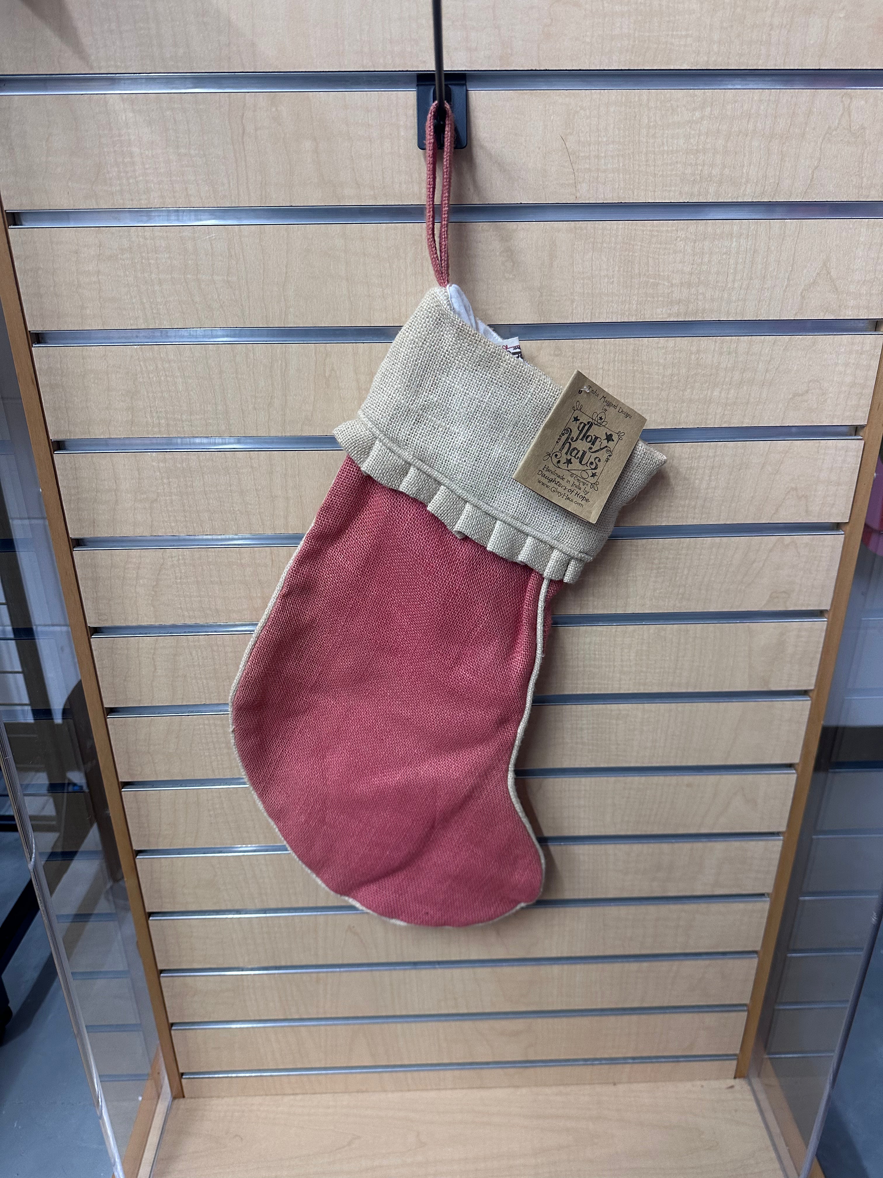 Glory Haus Red Burlap Stockings